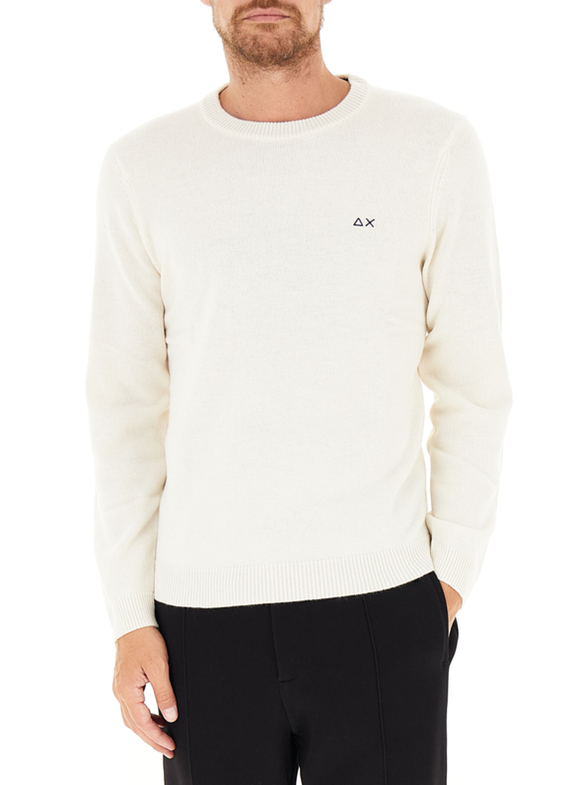 SUN68 Maglione girocollo PANNA