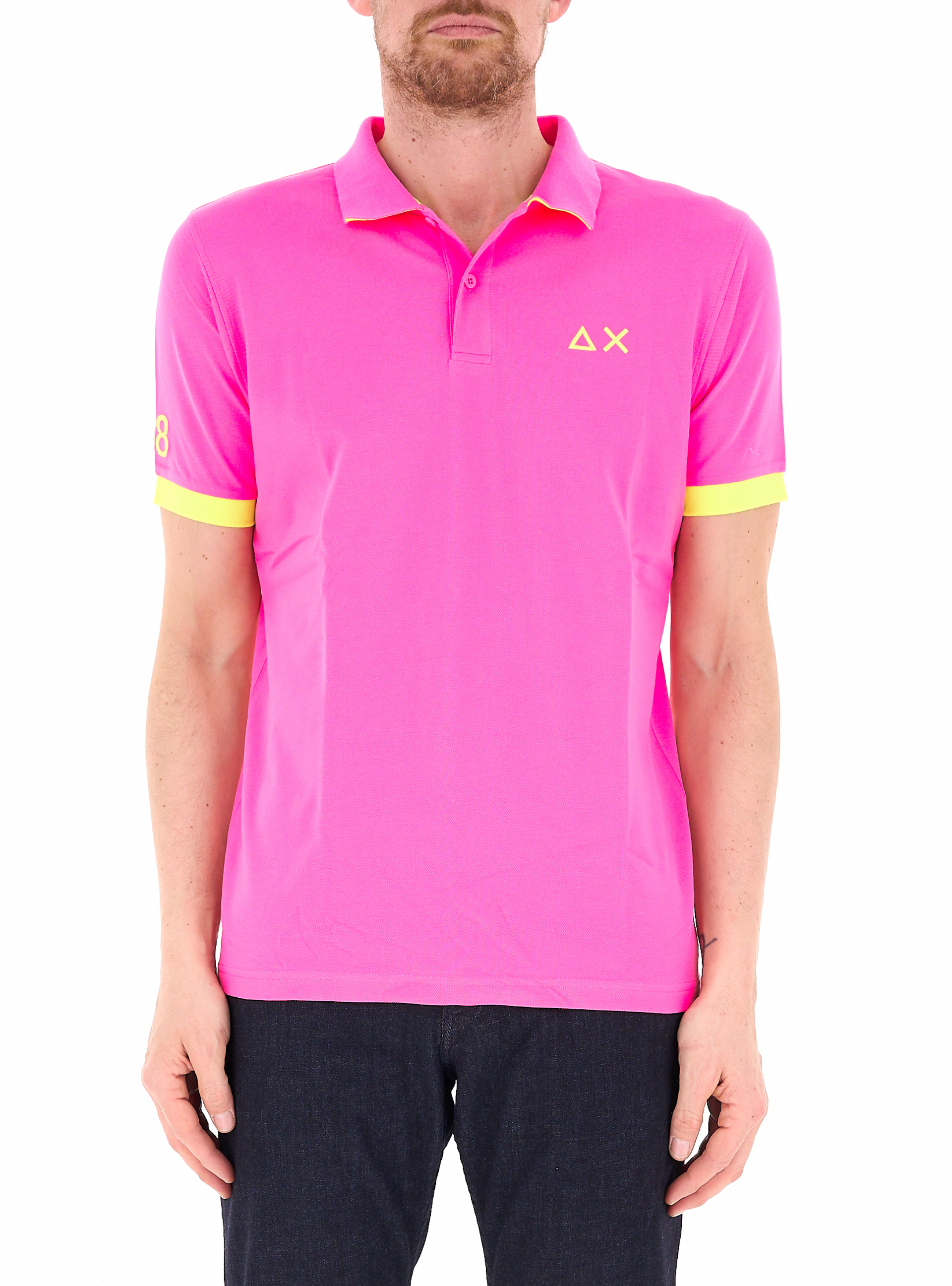 SUN68 Polo in cotone ROSA FLUO L