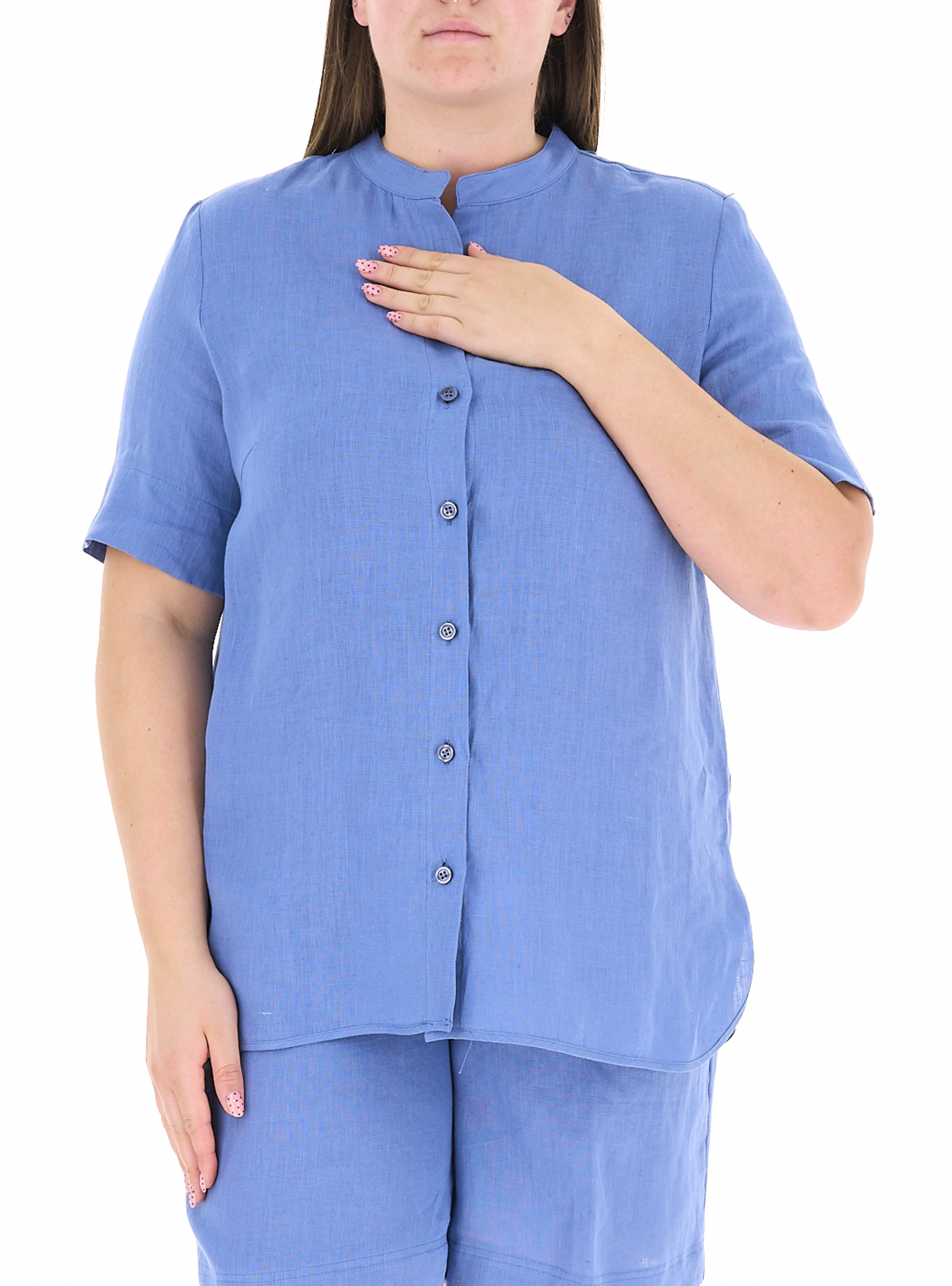 Camicia in lino AZZURRO POLVERE 49