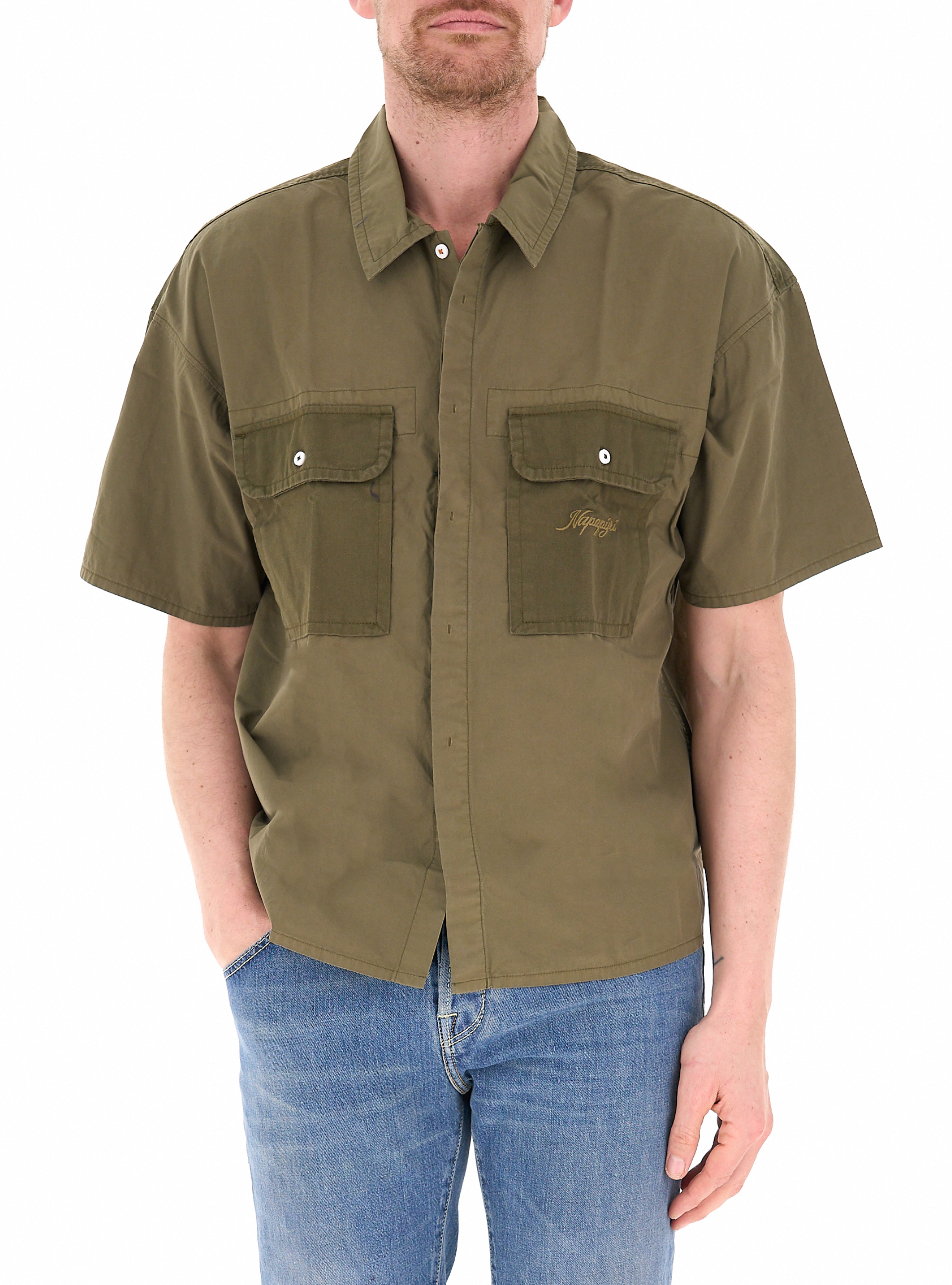 Camicia maniche corte VERDE OLIVA