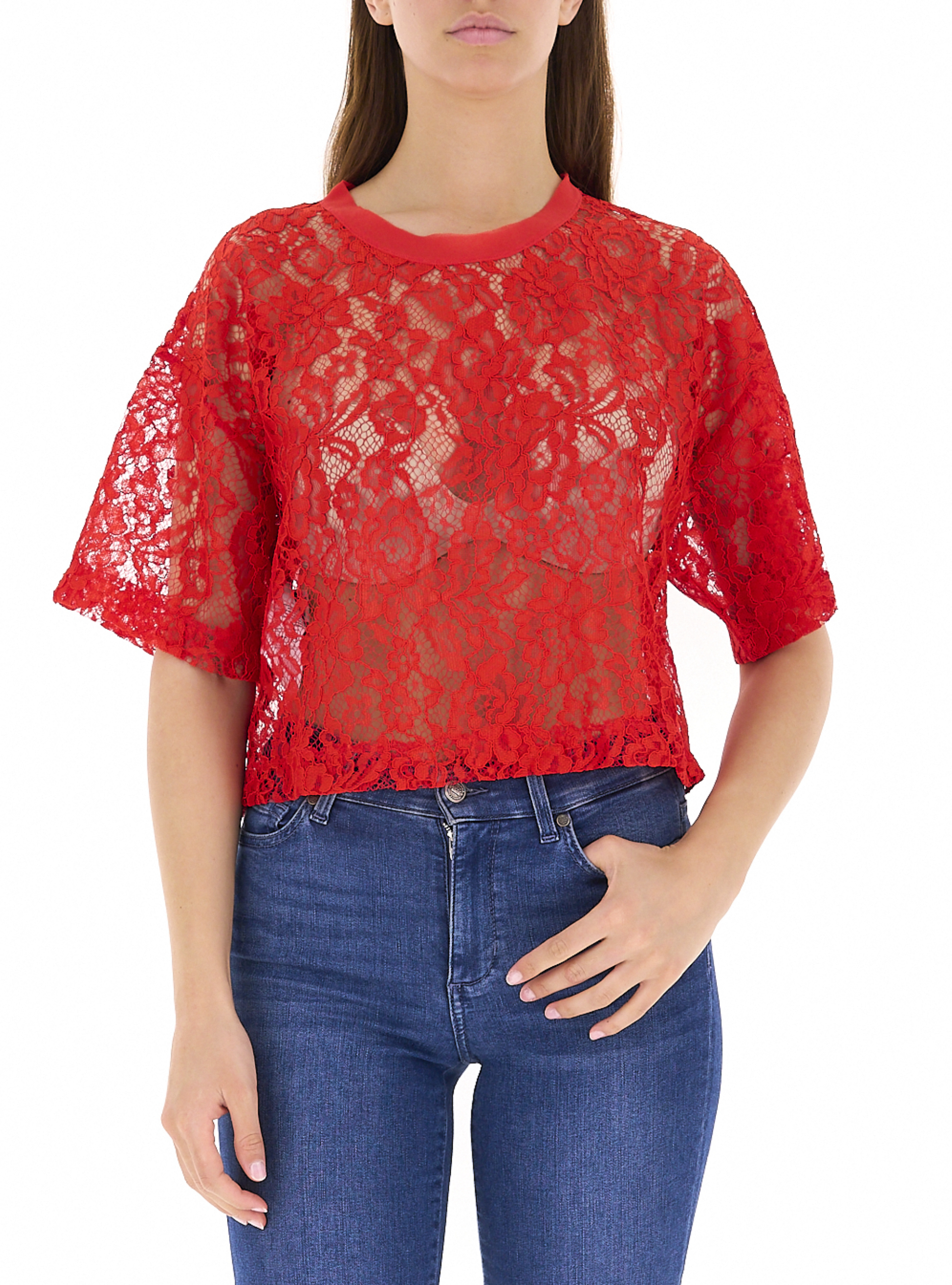 Pinko Blusa in pizzo ROSSO S