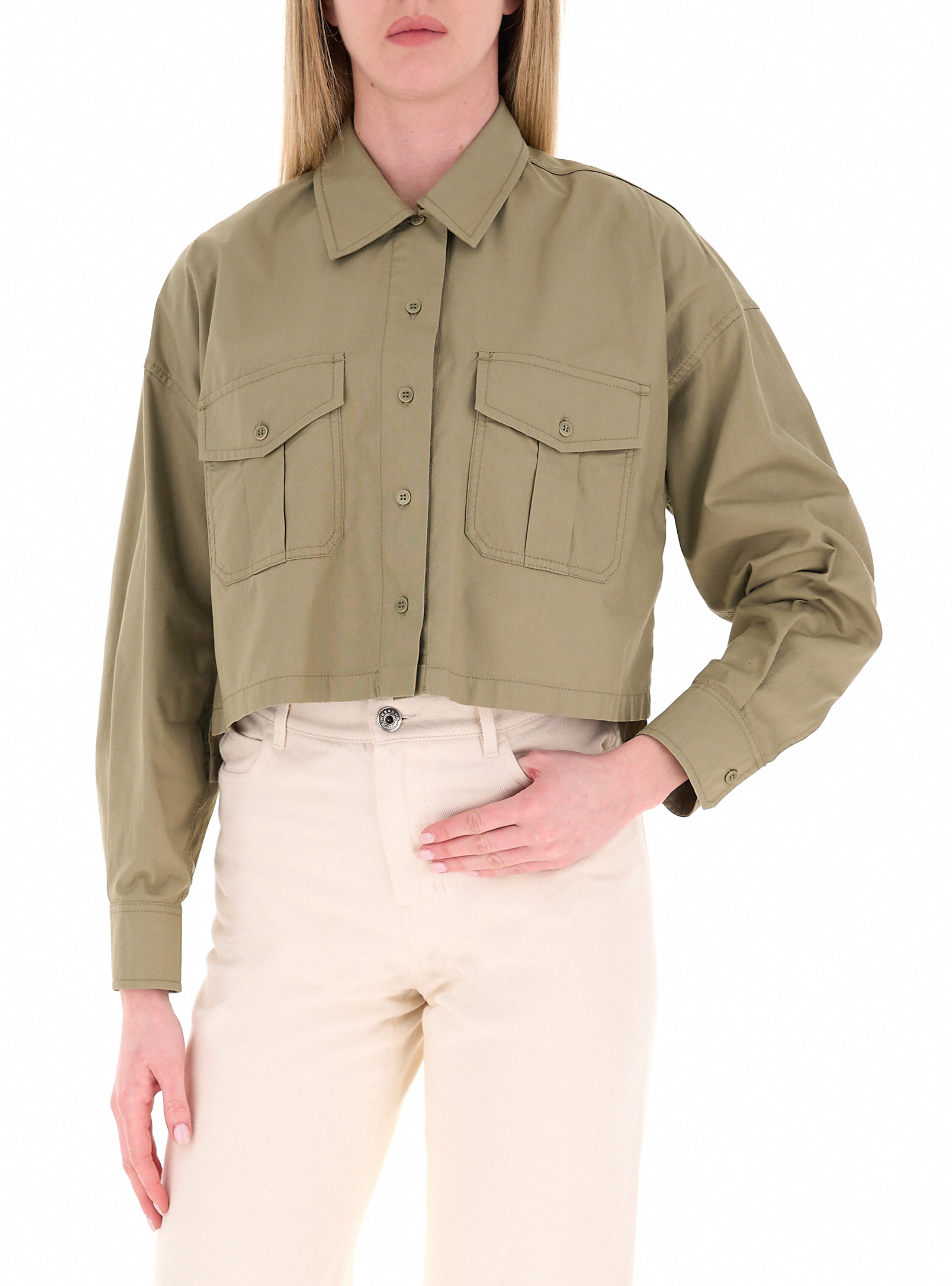 Camicia in cotone VERDE OLIVA