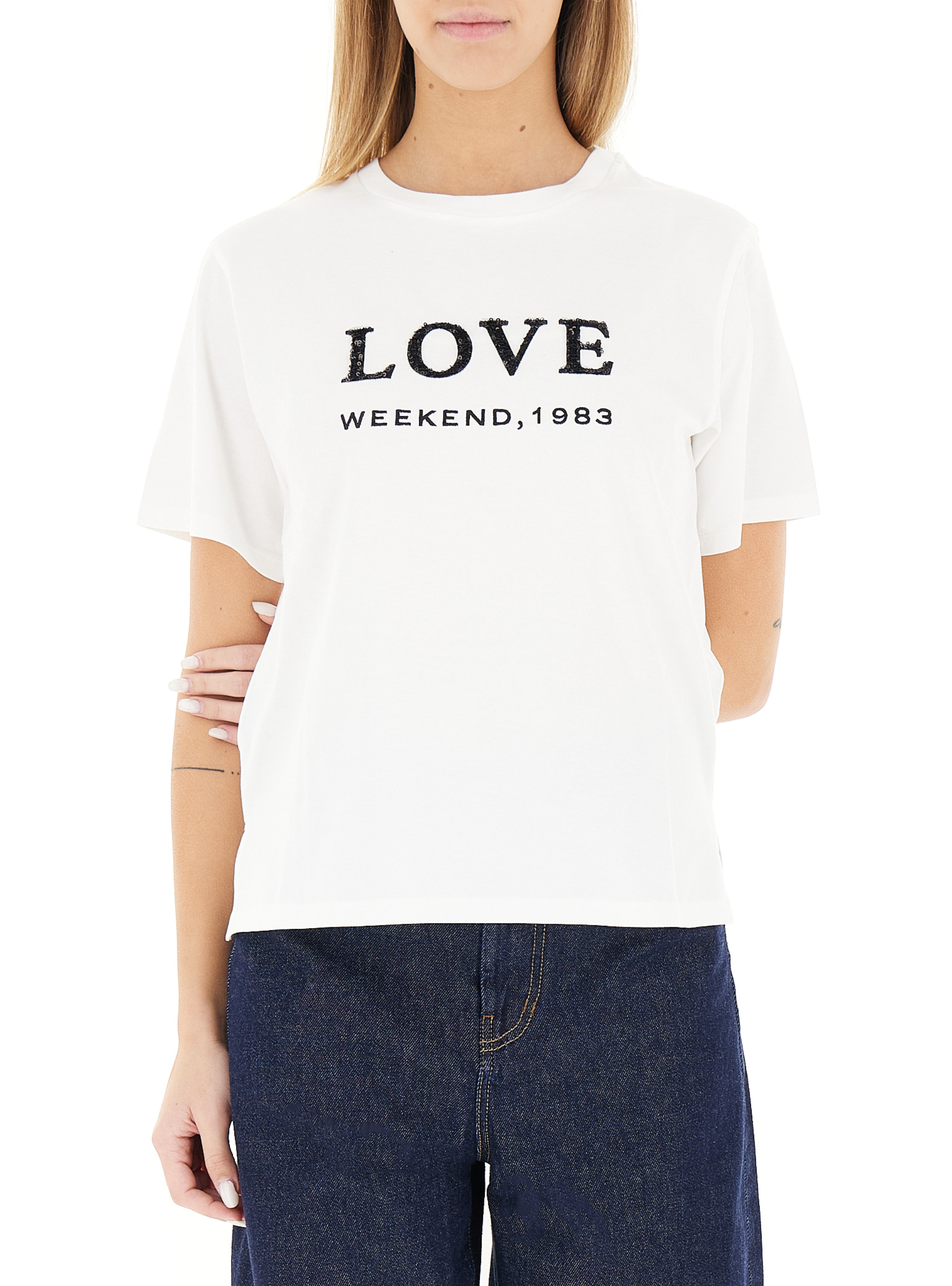 T-shirt girocollo BIANCO L
