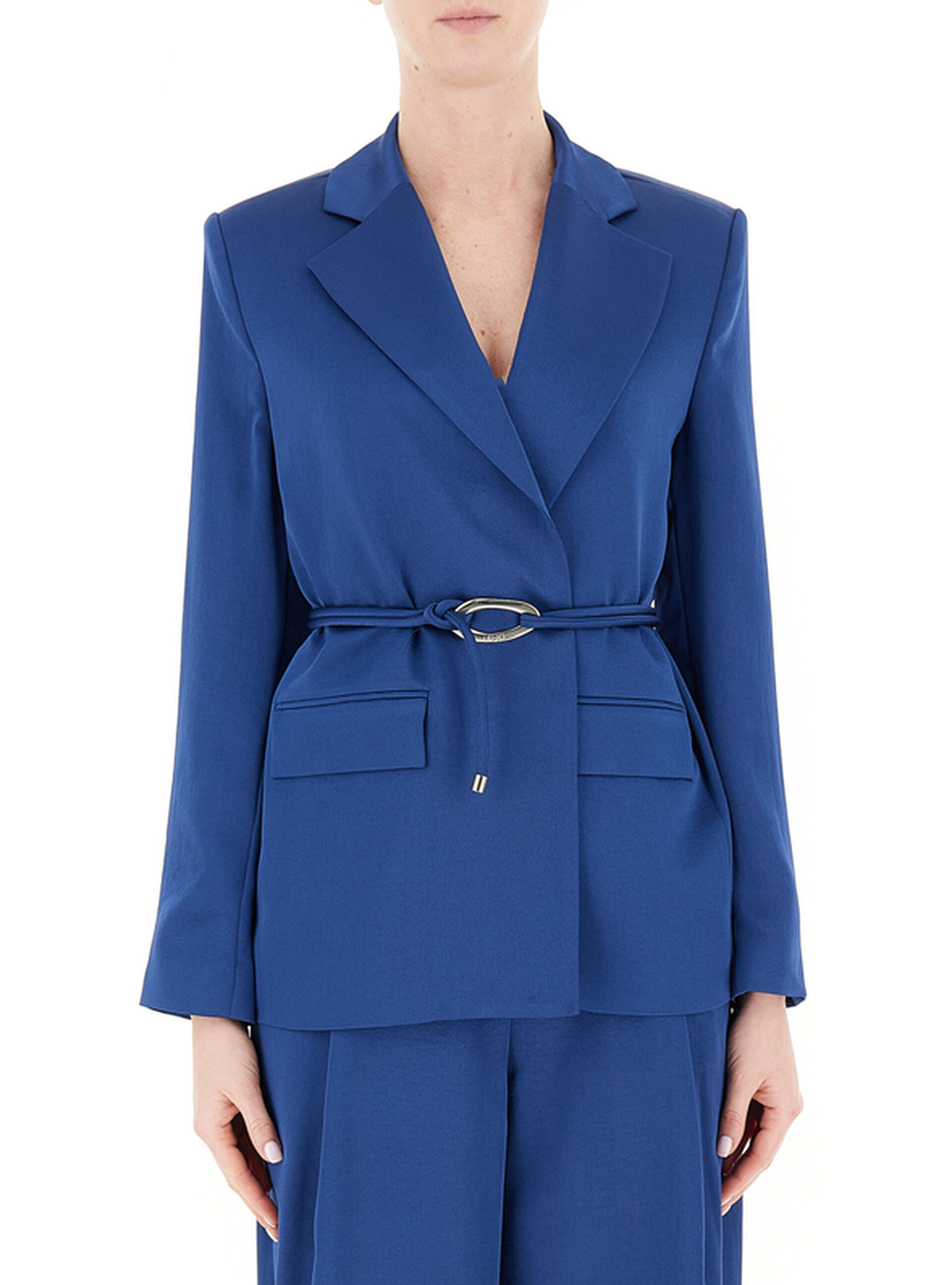 Blazer in satin BLU OCEANO 42