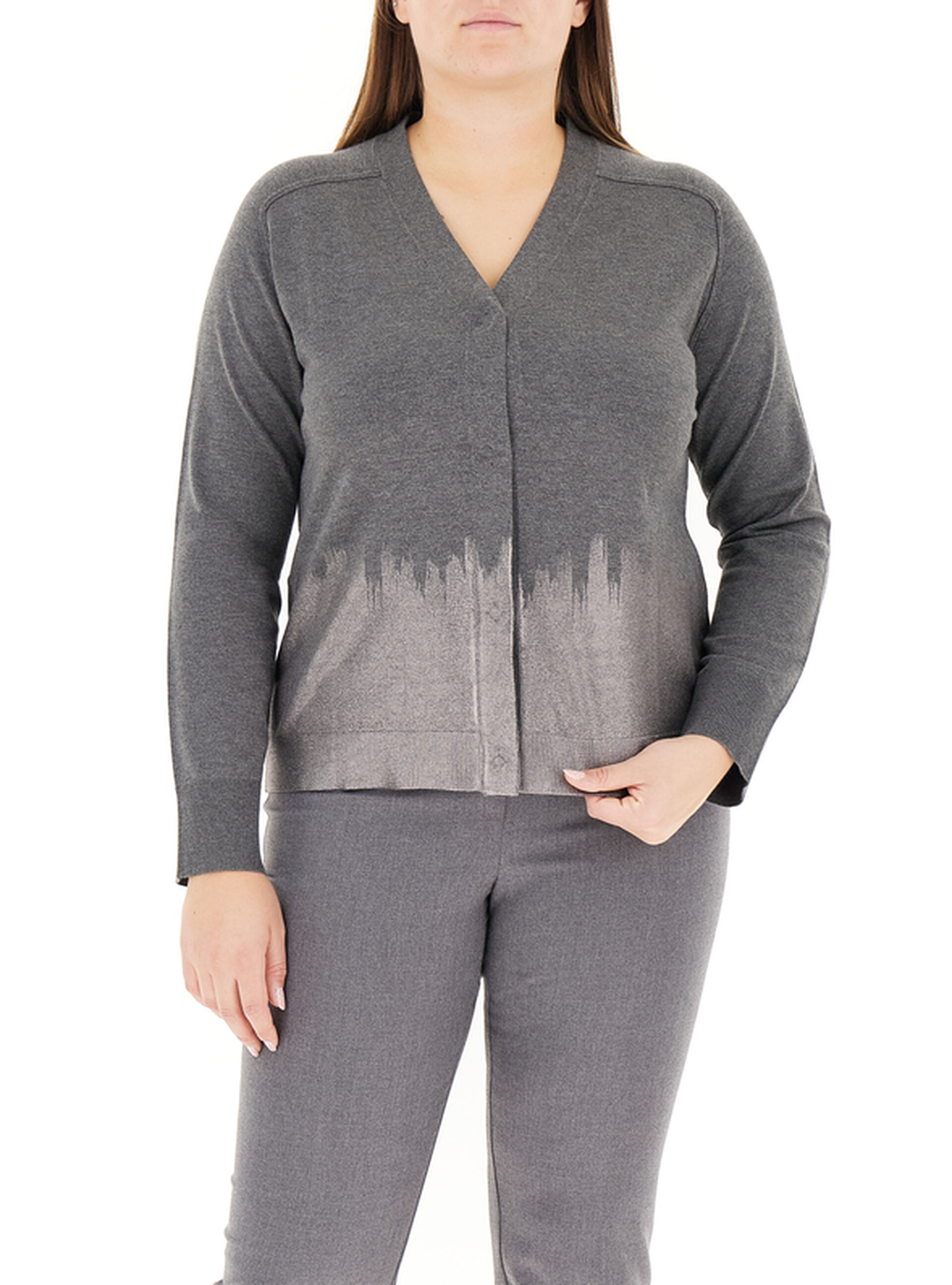 Cardigan Scollo a V GRIGIO M