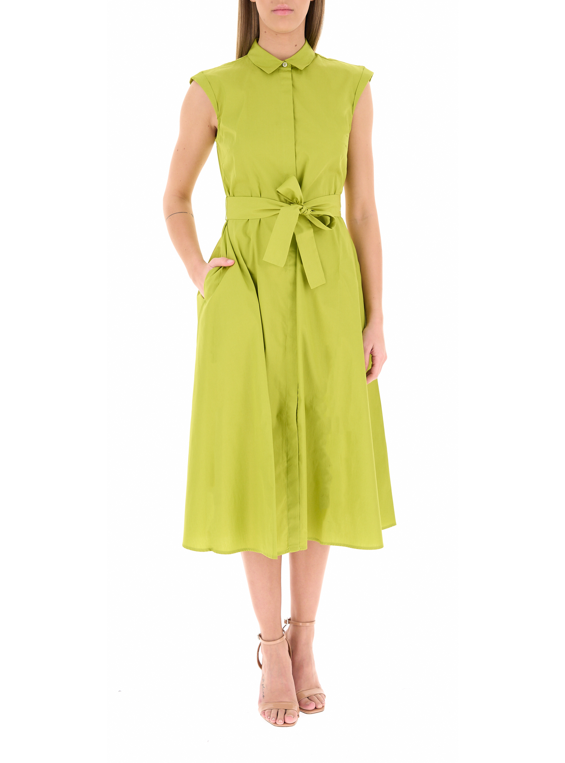 Abito in cotone VERDE LIME