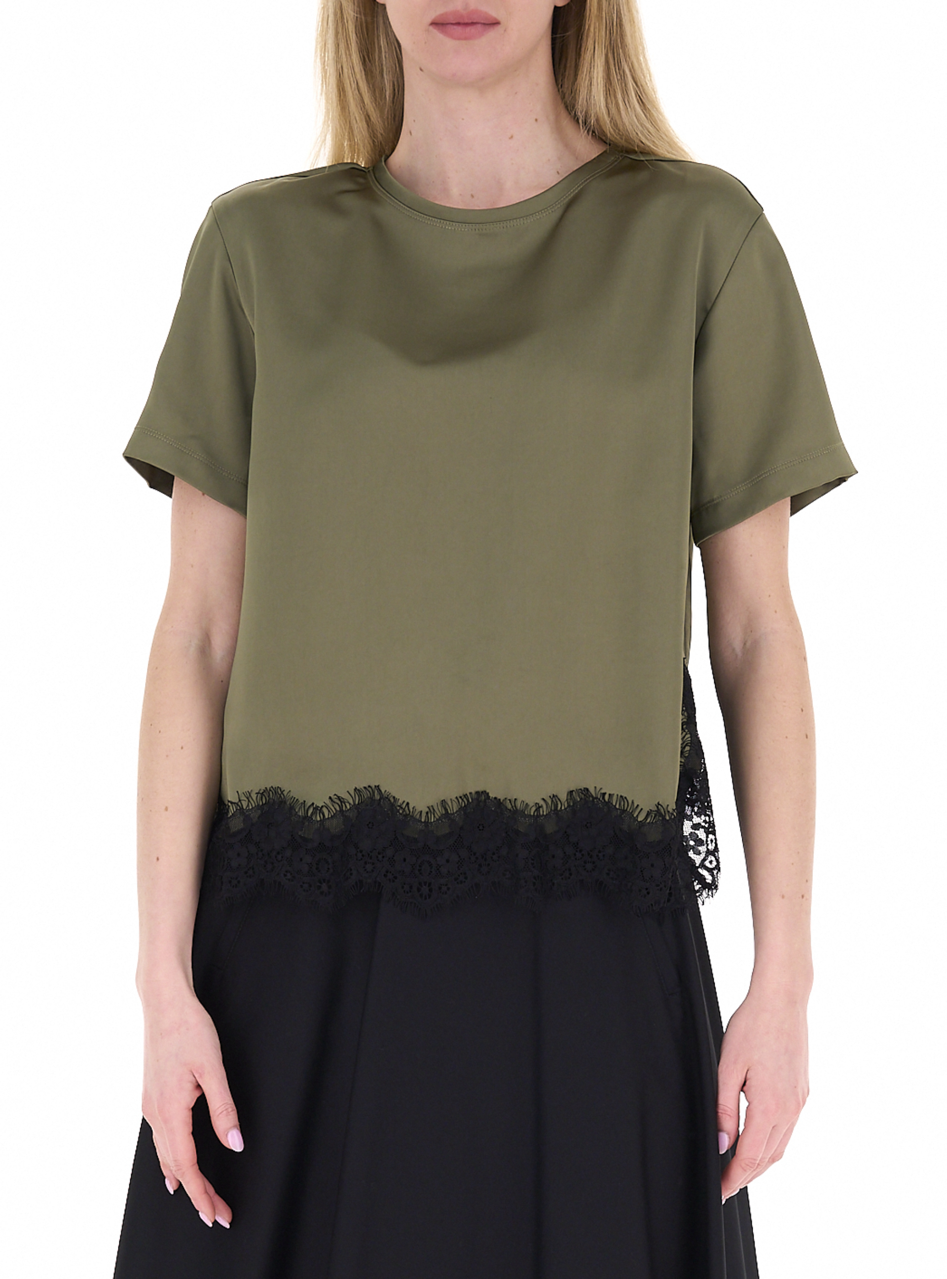 Blusa girocollo VERDE MILITARE