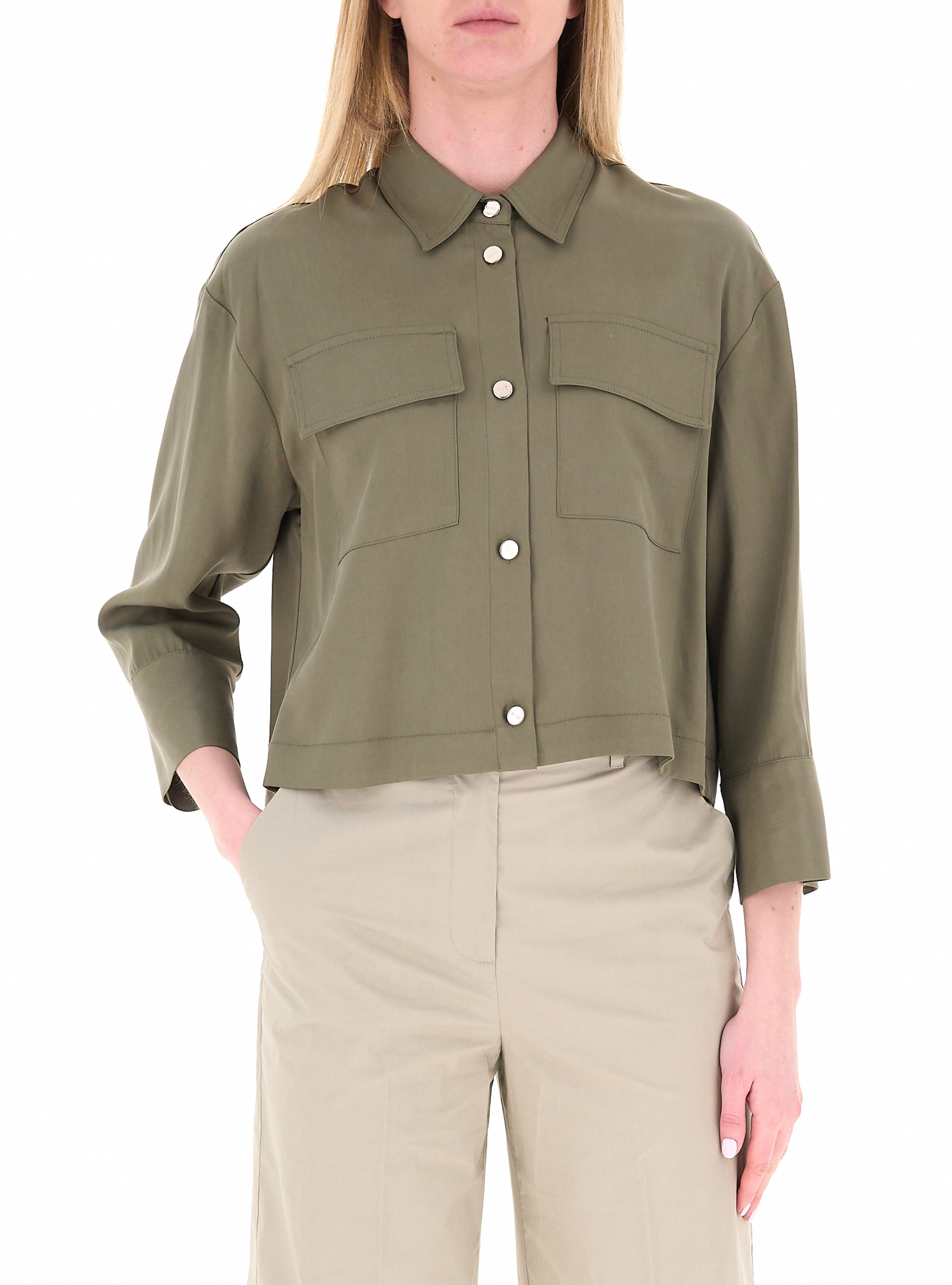 Camicia maniche lunghe LIU JEANS VERDE MILITARE 38