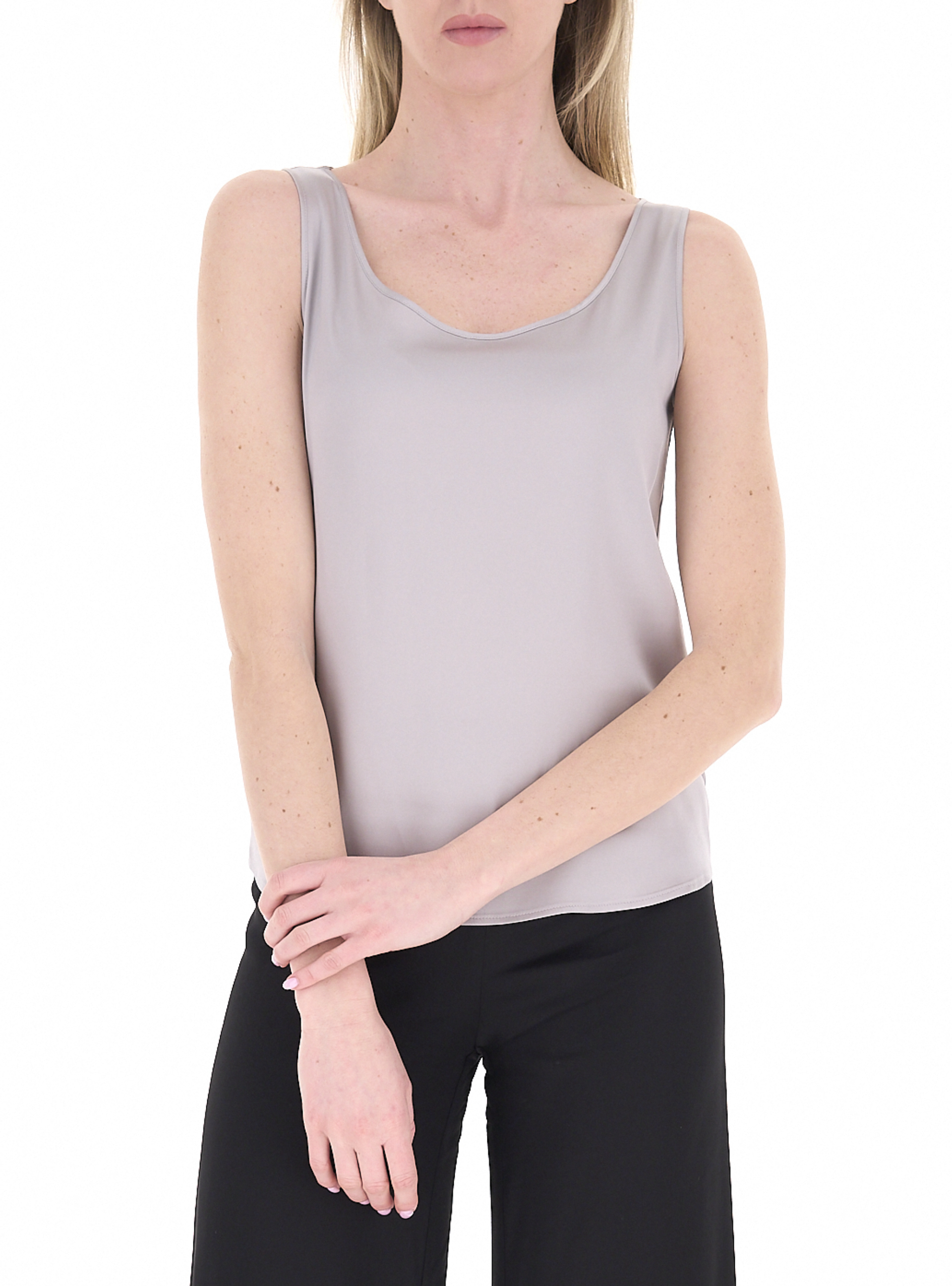 Blusa smanicata GRIGIO PERLA