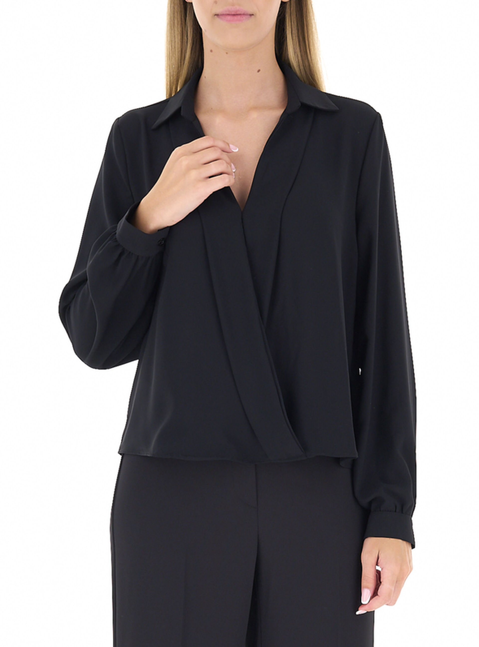 Blusa scollo a V NERO M