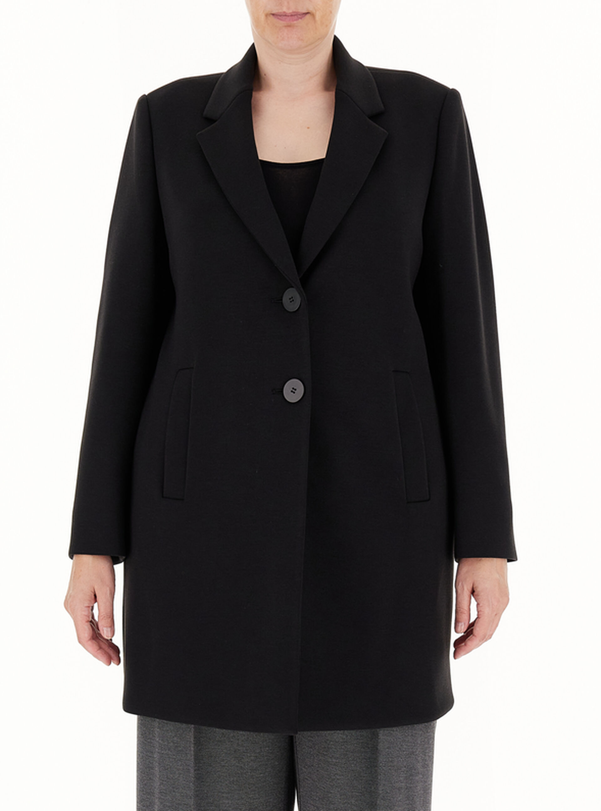 ELENA MIRO Cappotto in neoprene ' NERO