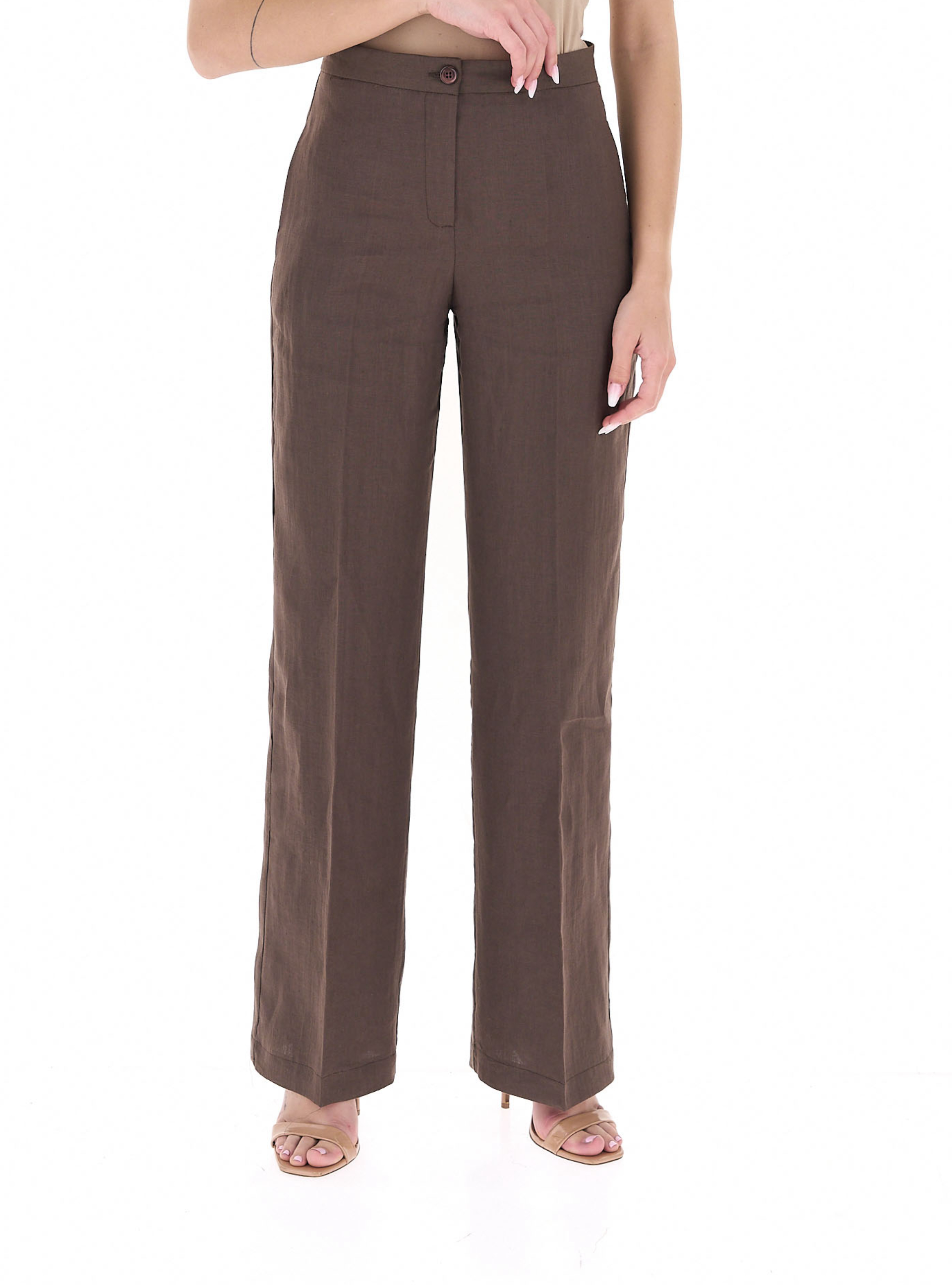 Pantalone in lino TESTA DI MORO