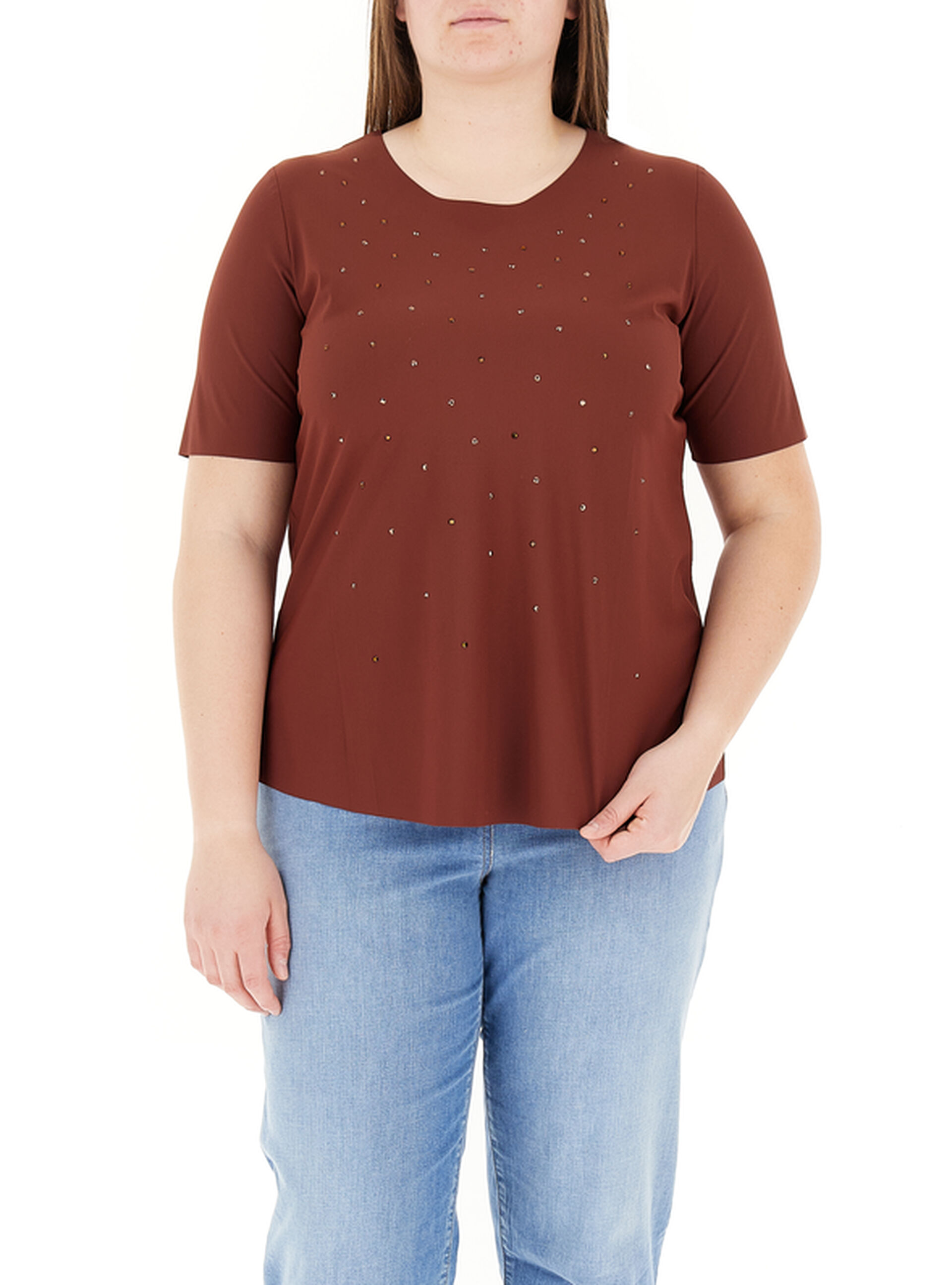 T-shirt girocollo TABACCO S