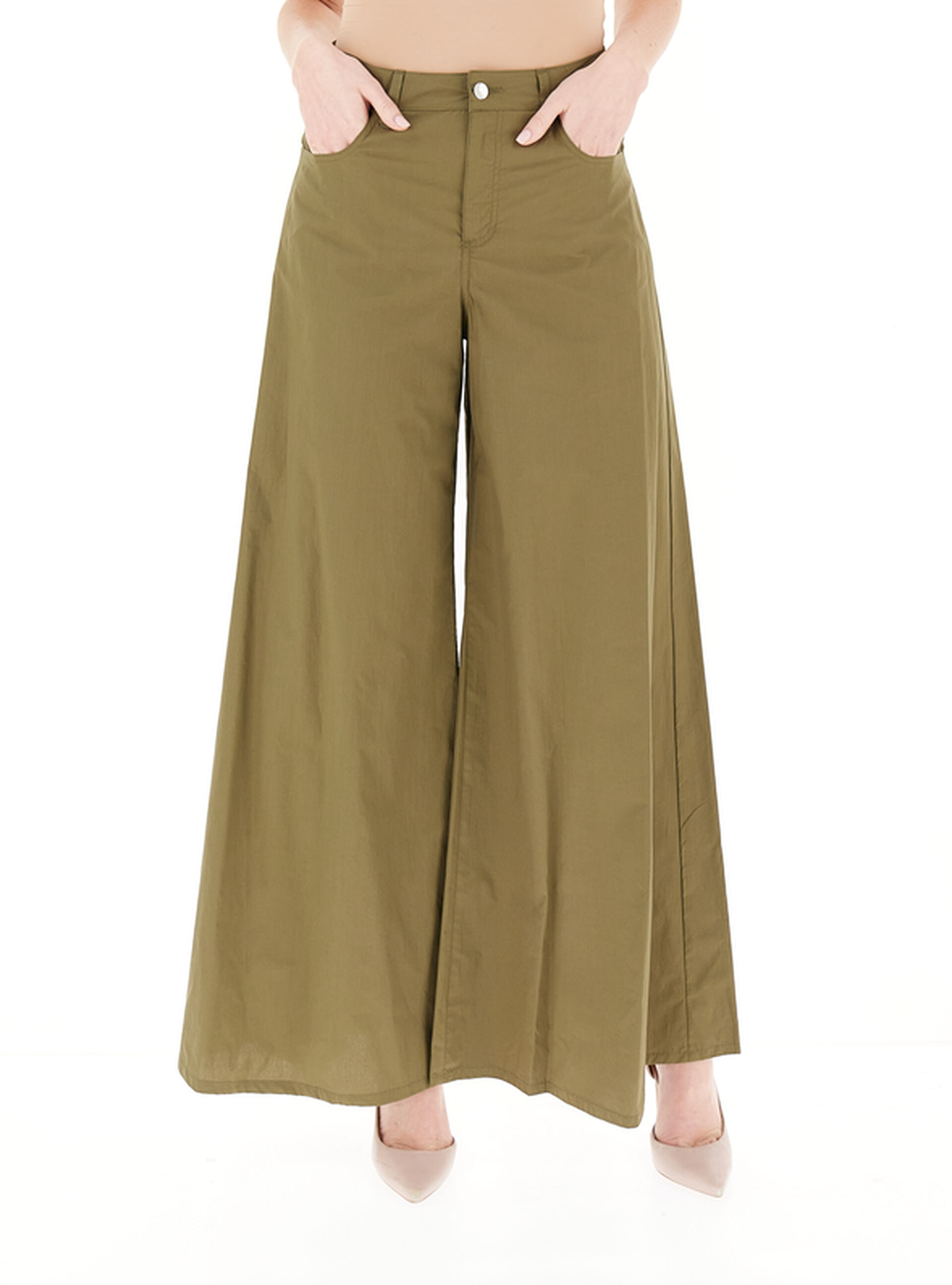 Pantalone a palazzo LIU JEANS VERDE OLIVA 28