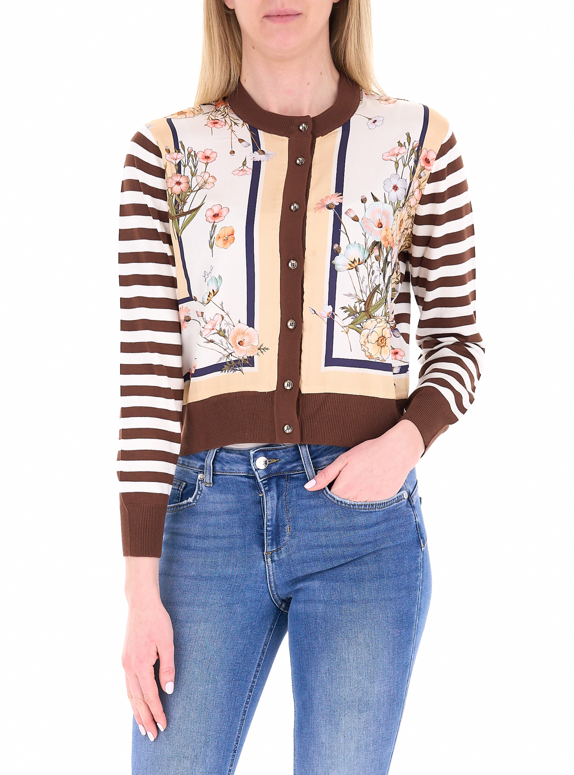 Cardigan girocollo LIU JEANS MARRONE M