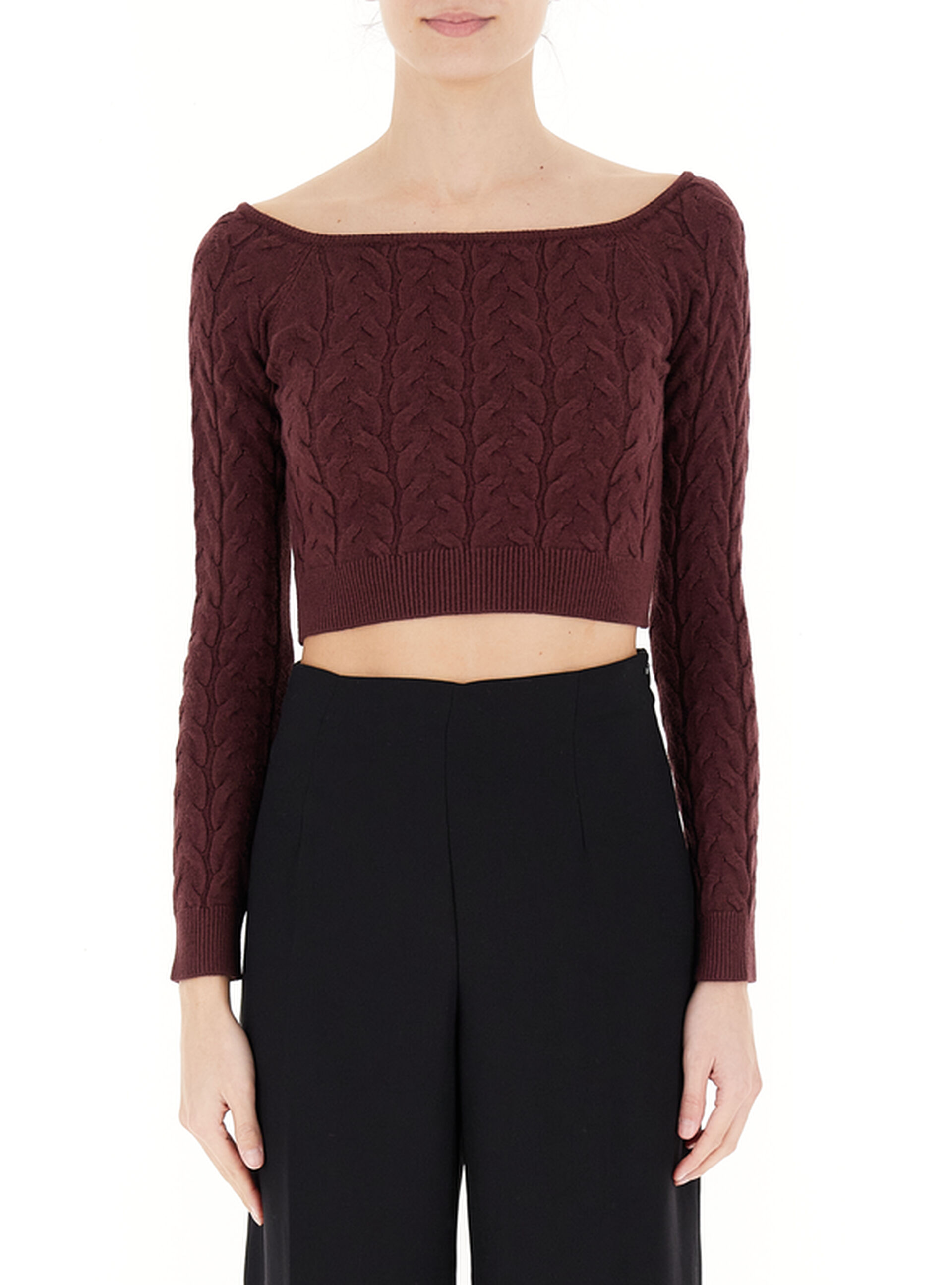 VICOLO Maglia cropped BORDEAUX UNI