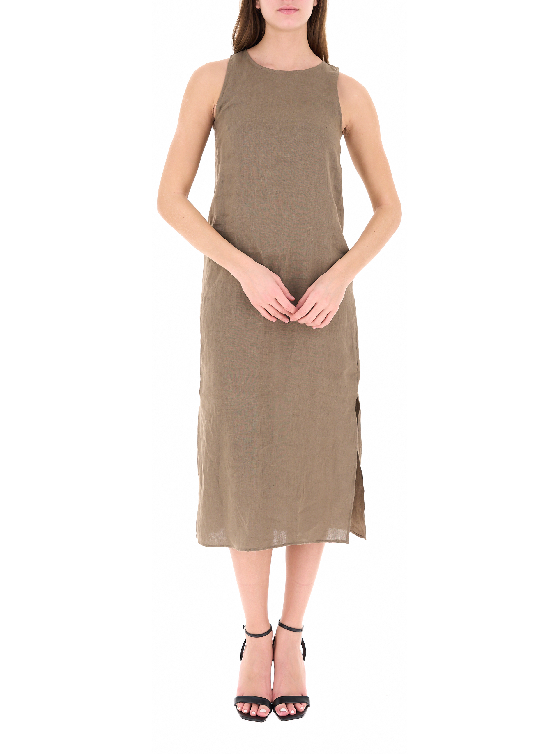EMME MARELLA Abito in lino FANGO