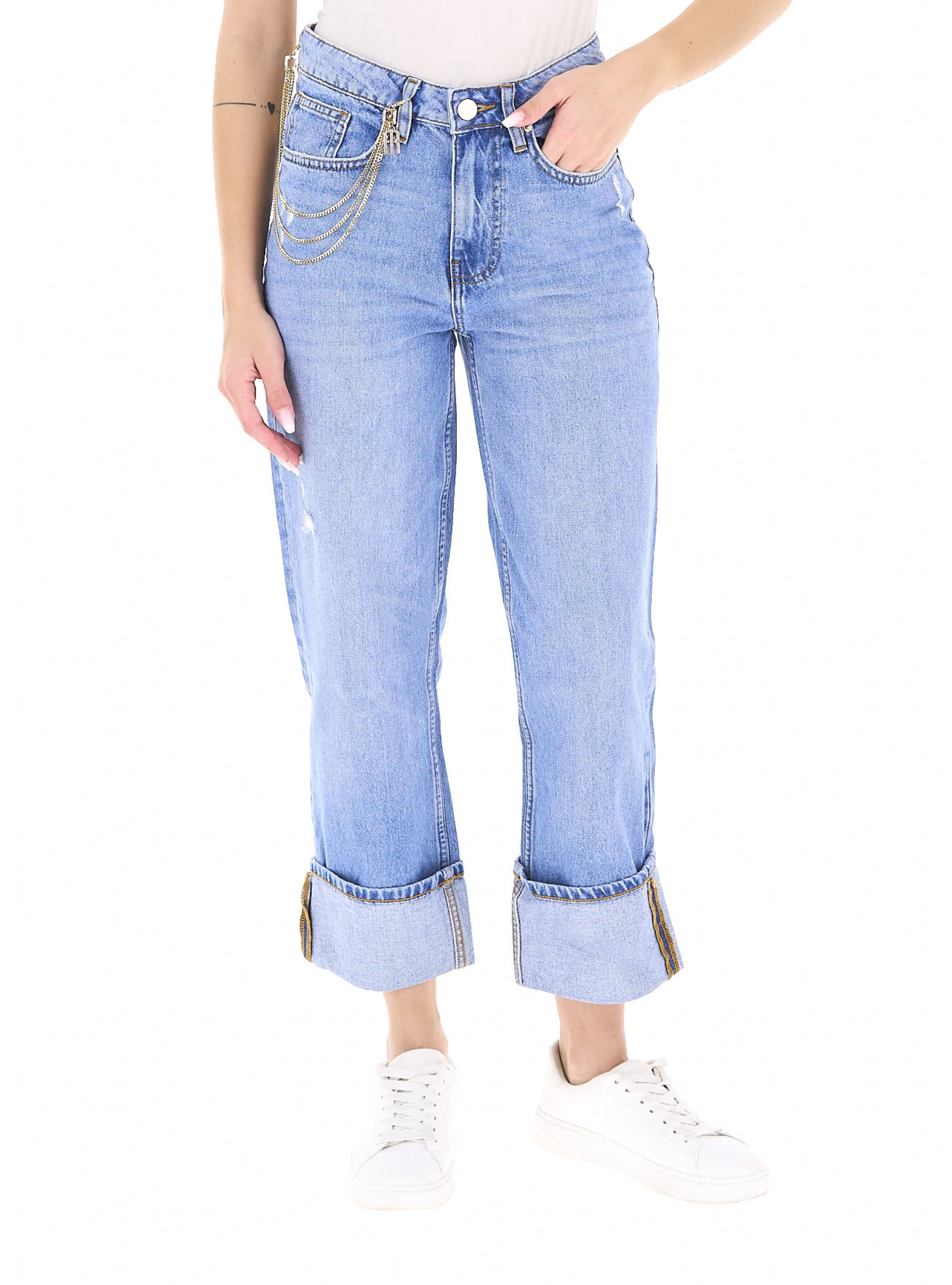 Jeans Boyfriend AZZURRO CHIARO 25