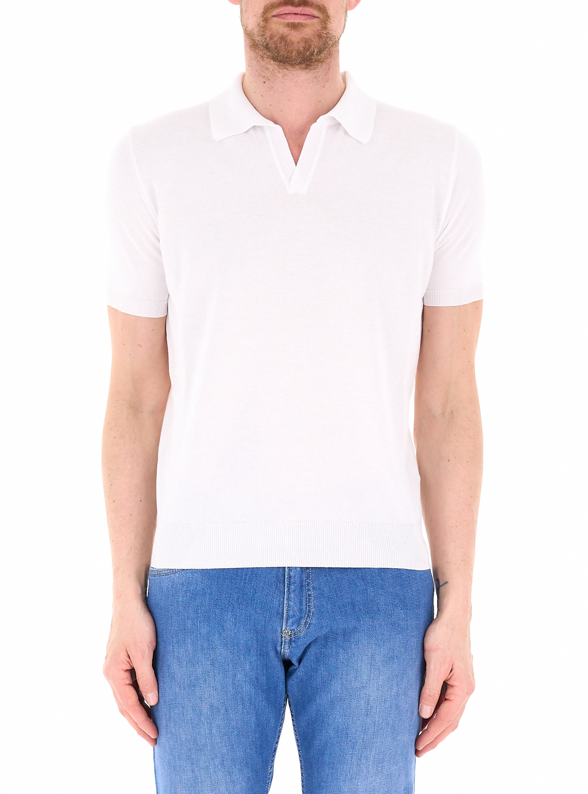 PREMODE Polo in cotone BIANCO