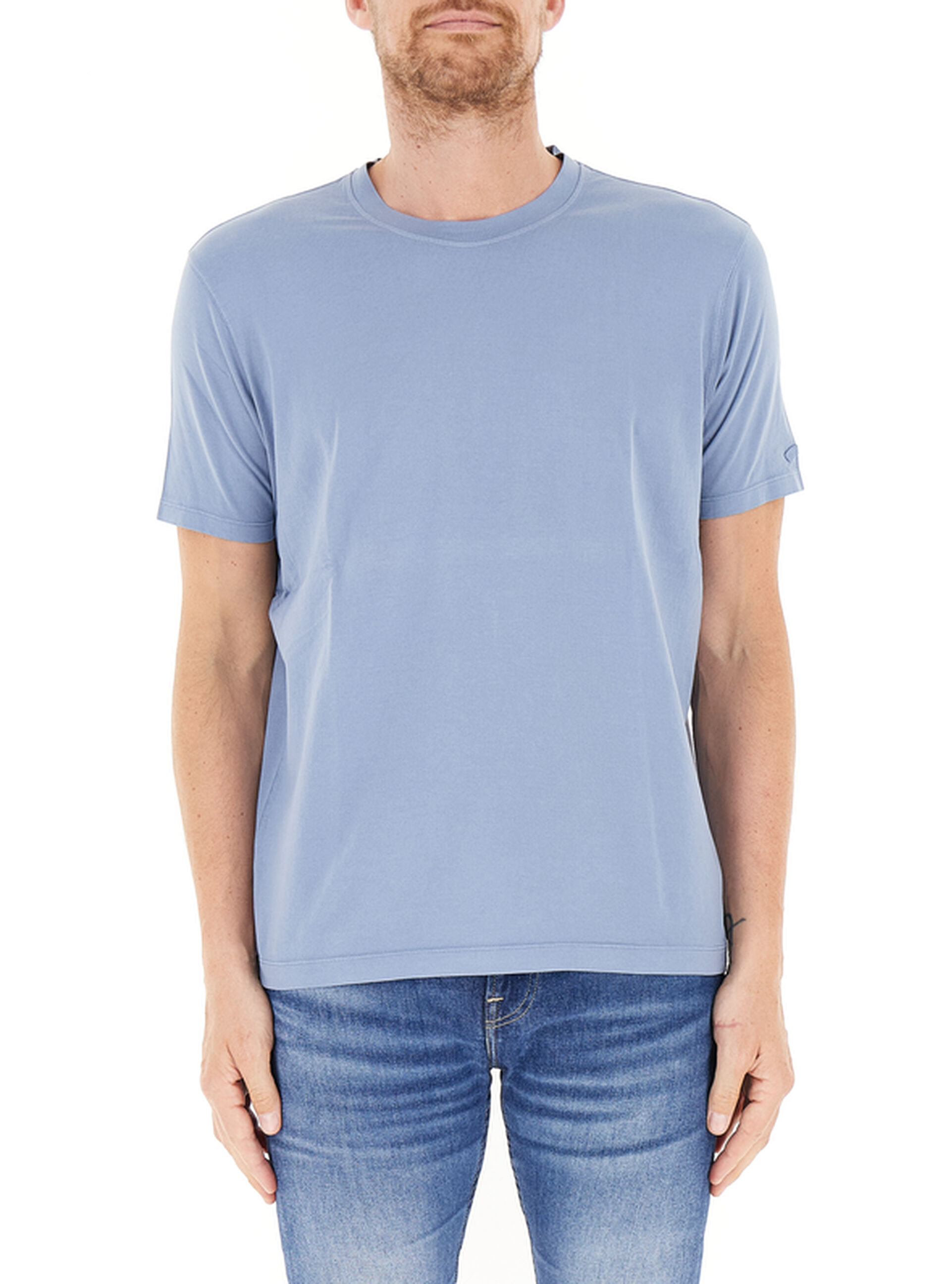 T-shirt girocollo AZZURRO POLVERE M