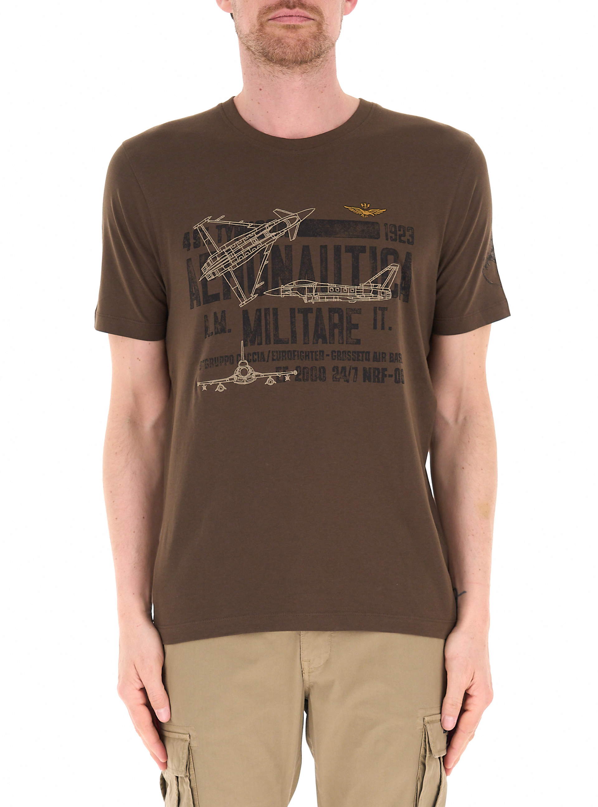 T-shirt girocollo MARRONE L