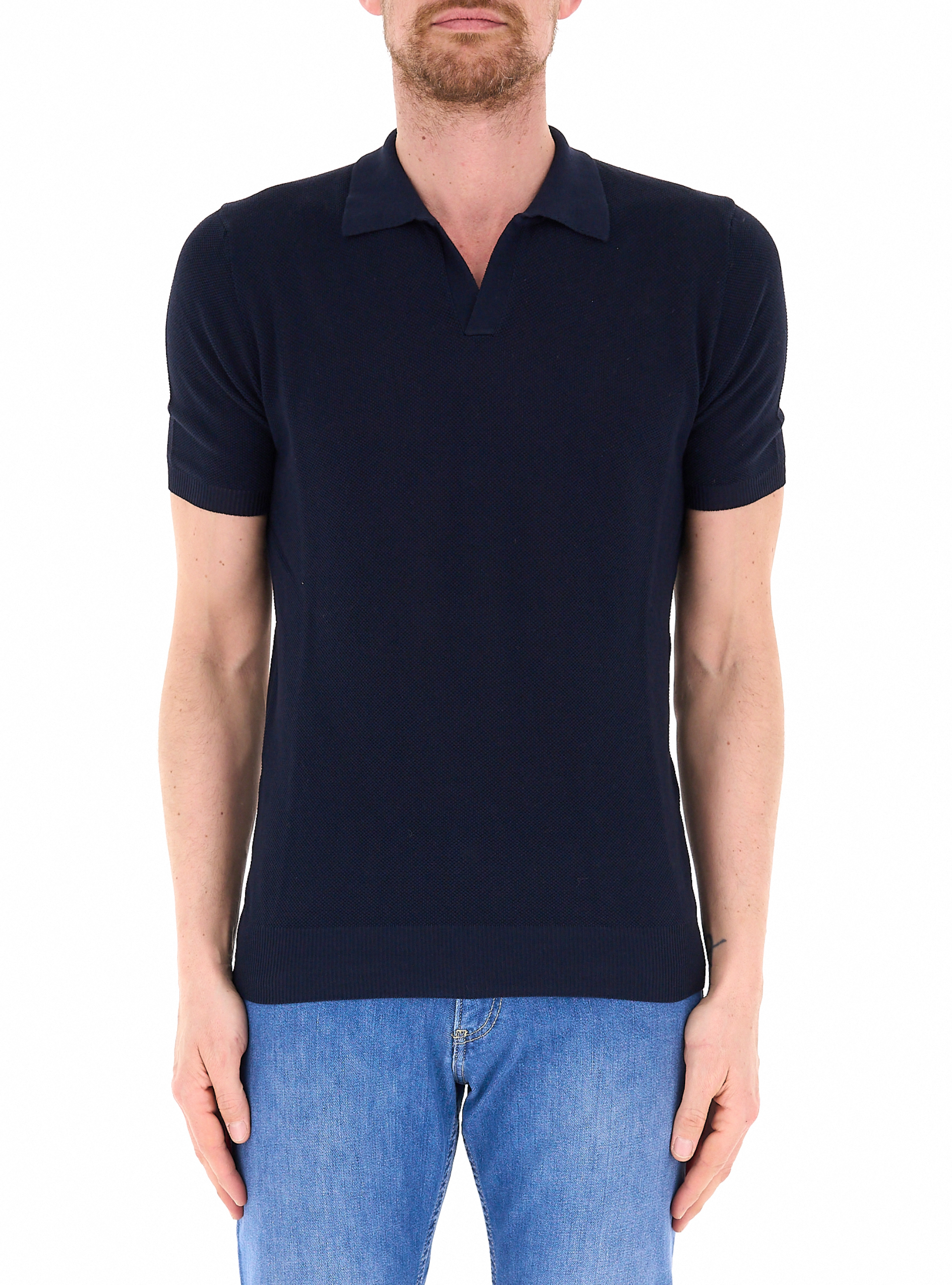 PREMODE Polo lavorata BLU NAVY