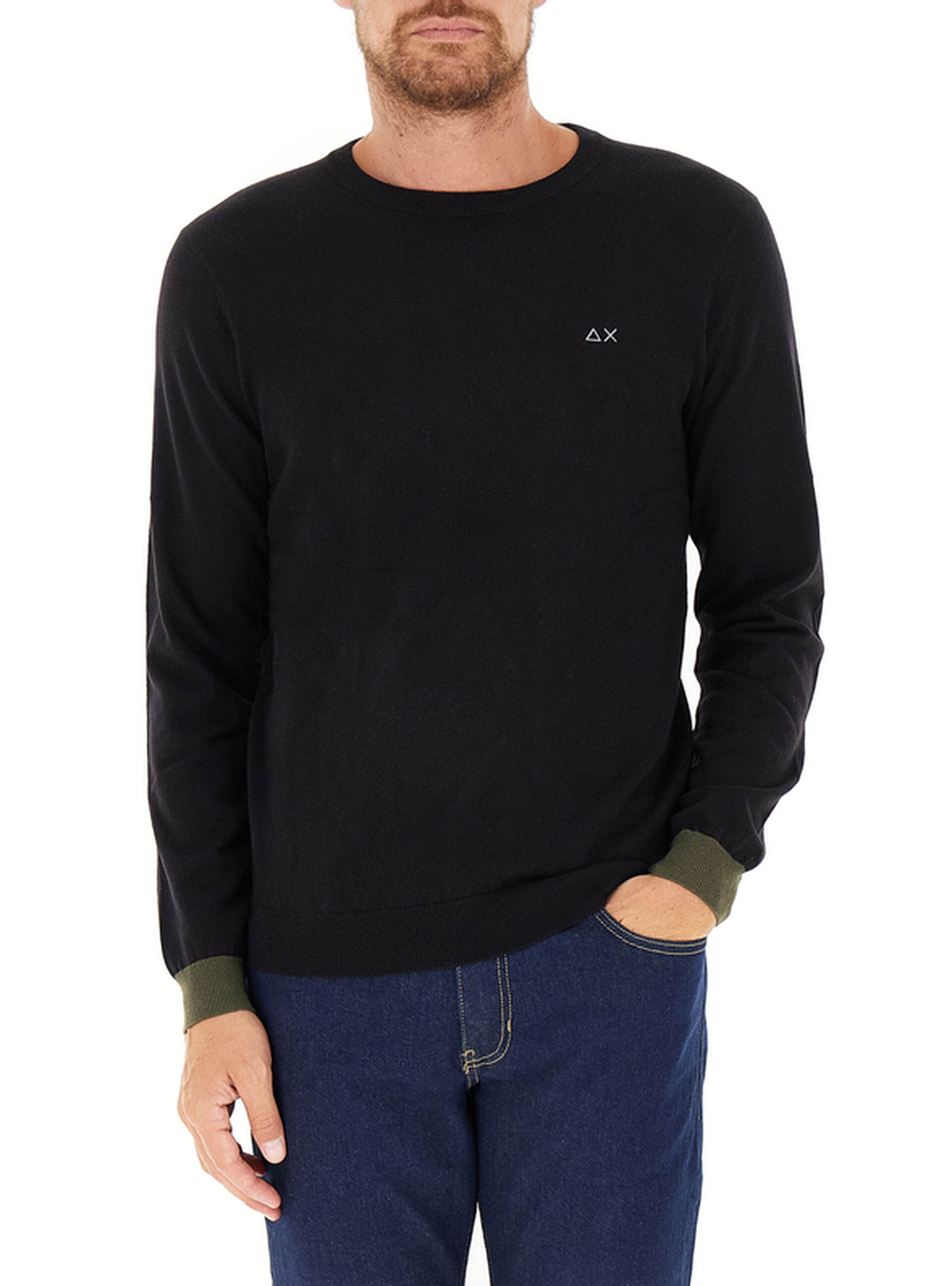 SUN68 Maglione con toppe NERO XXL
