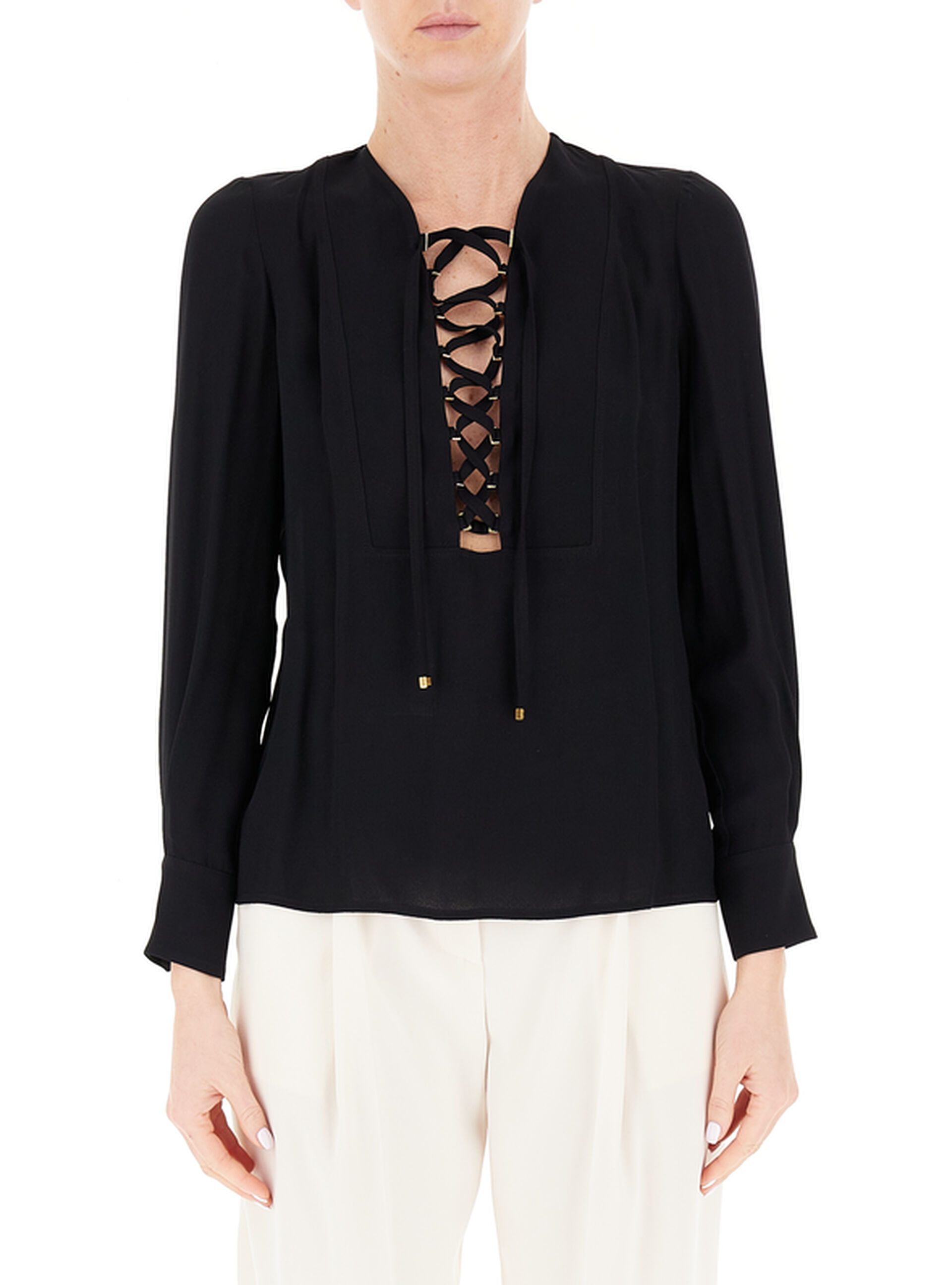 Blusa in viscosa NERO