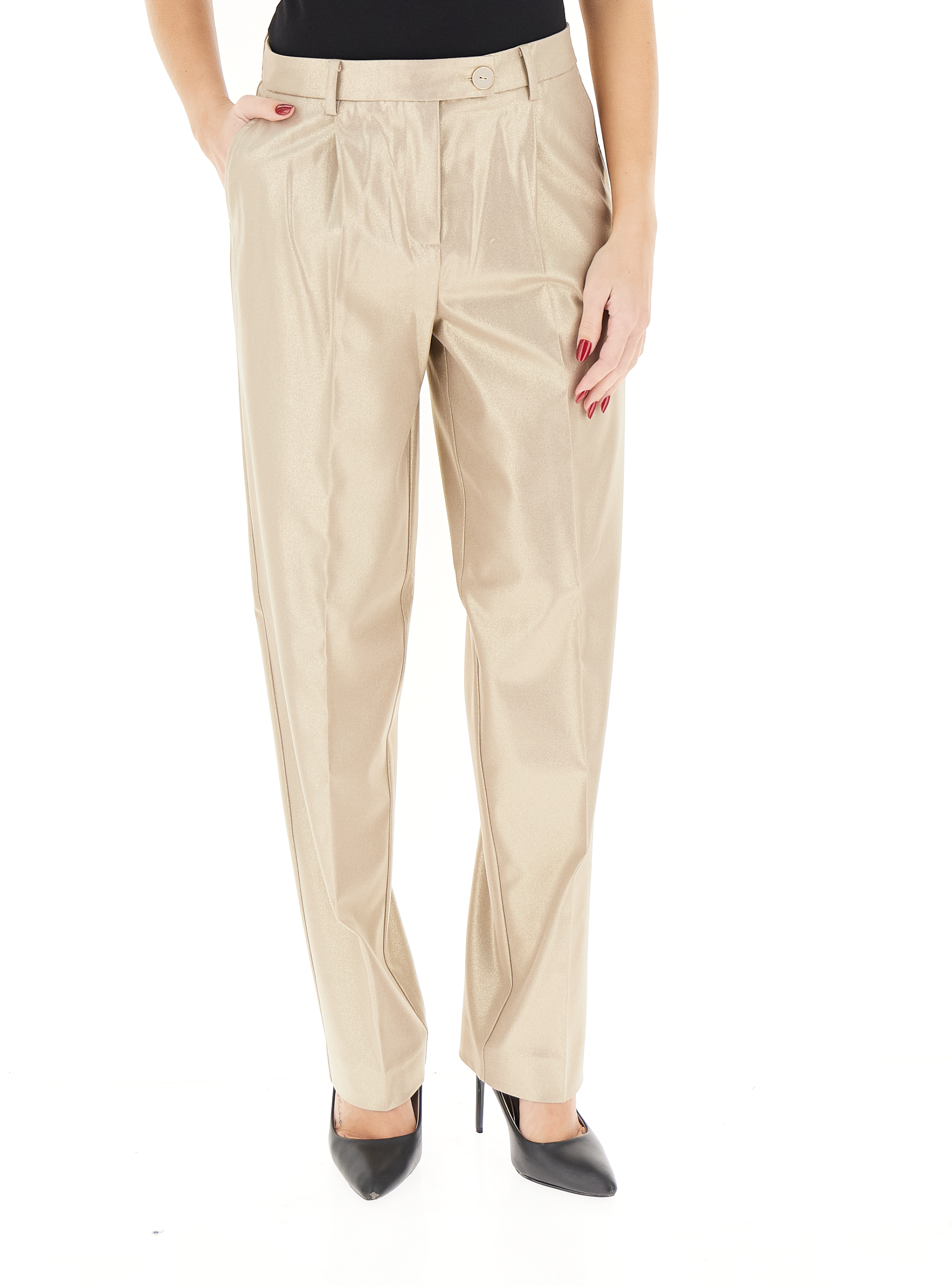Pantalone effetto lucido BEIGE 38