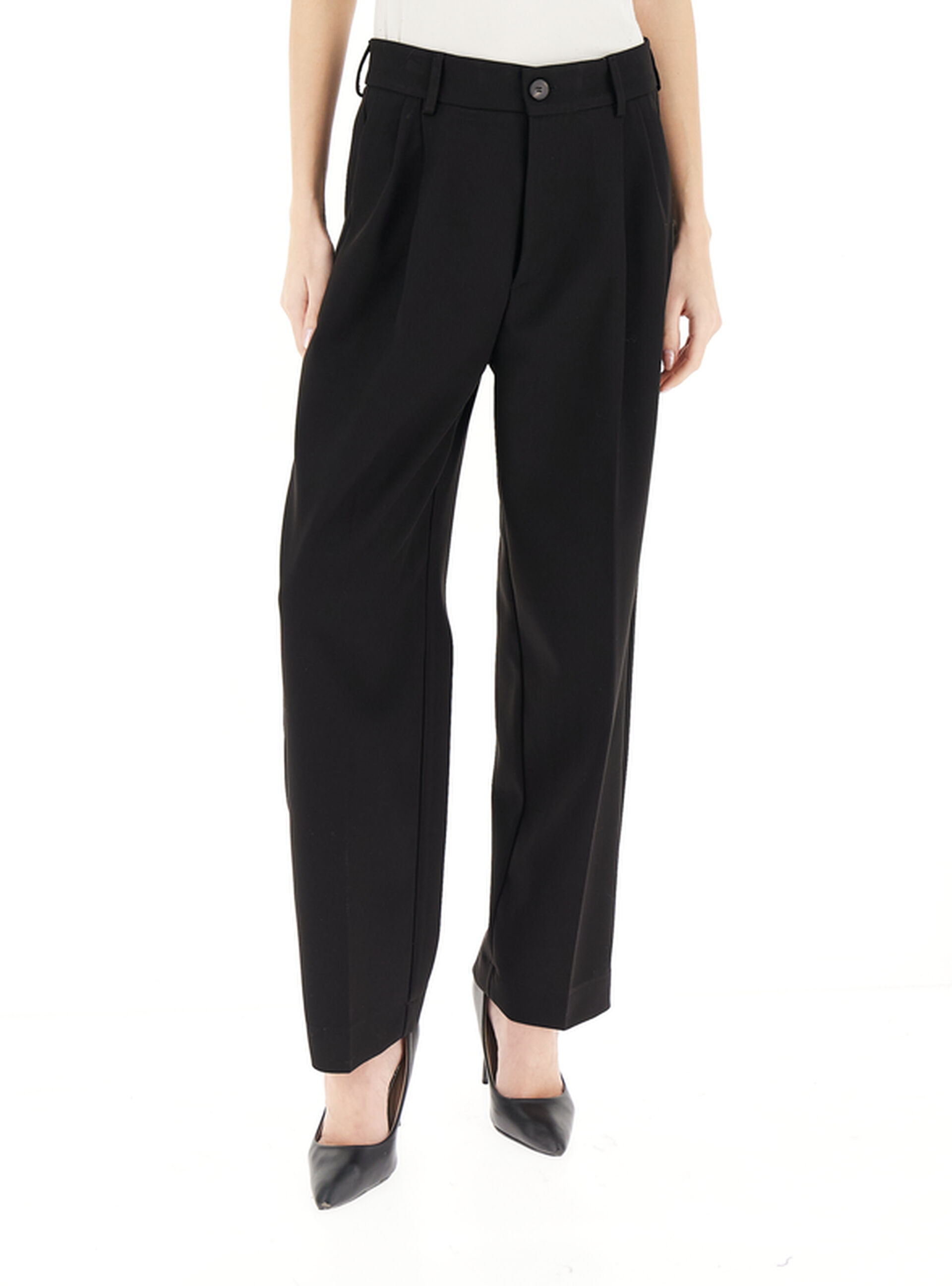 VICOLO Pantalone straight leg NERO