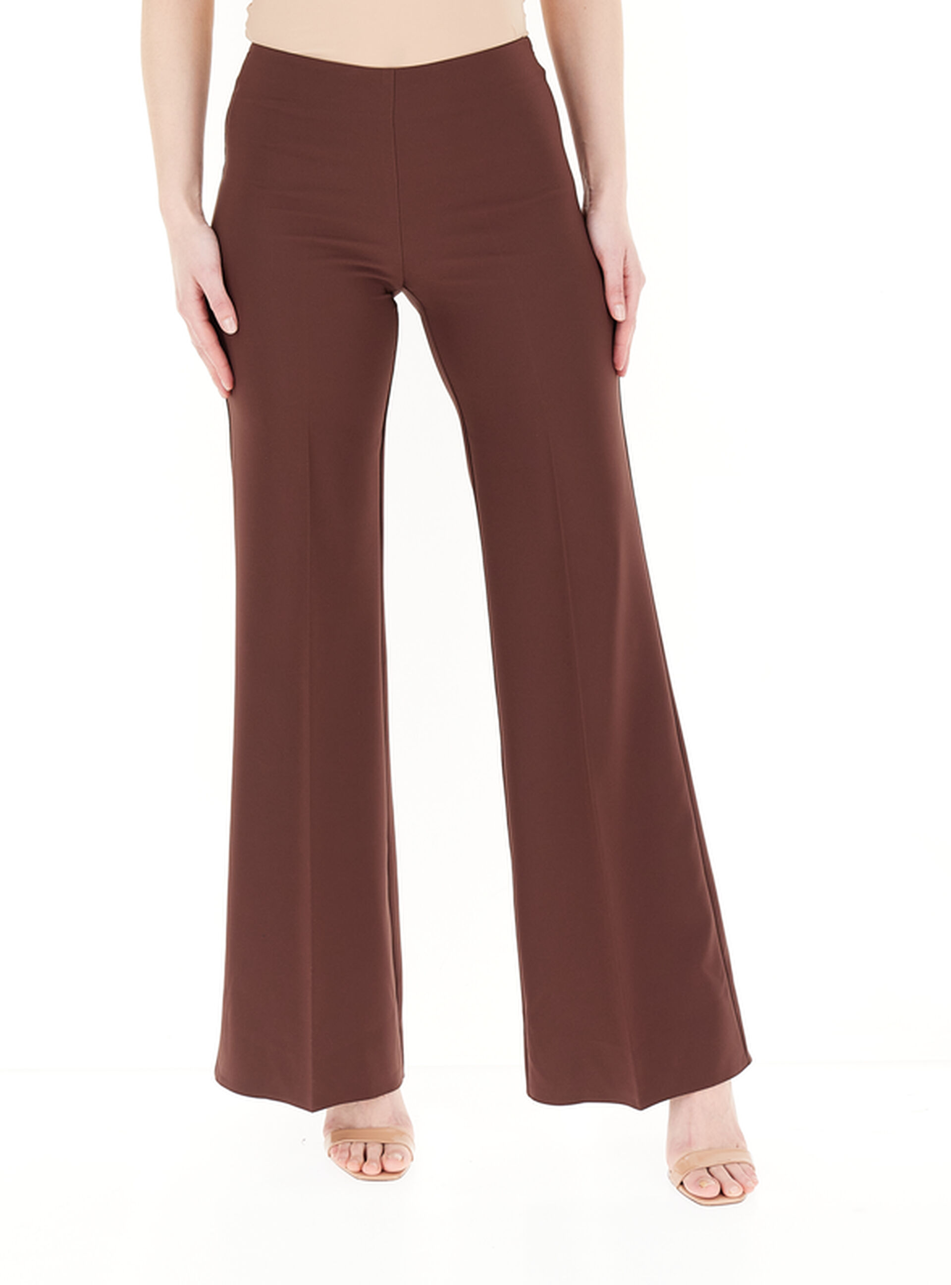 Pantalone flare MARRONE