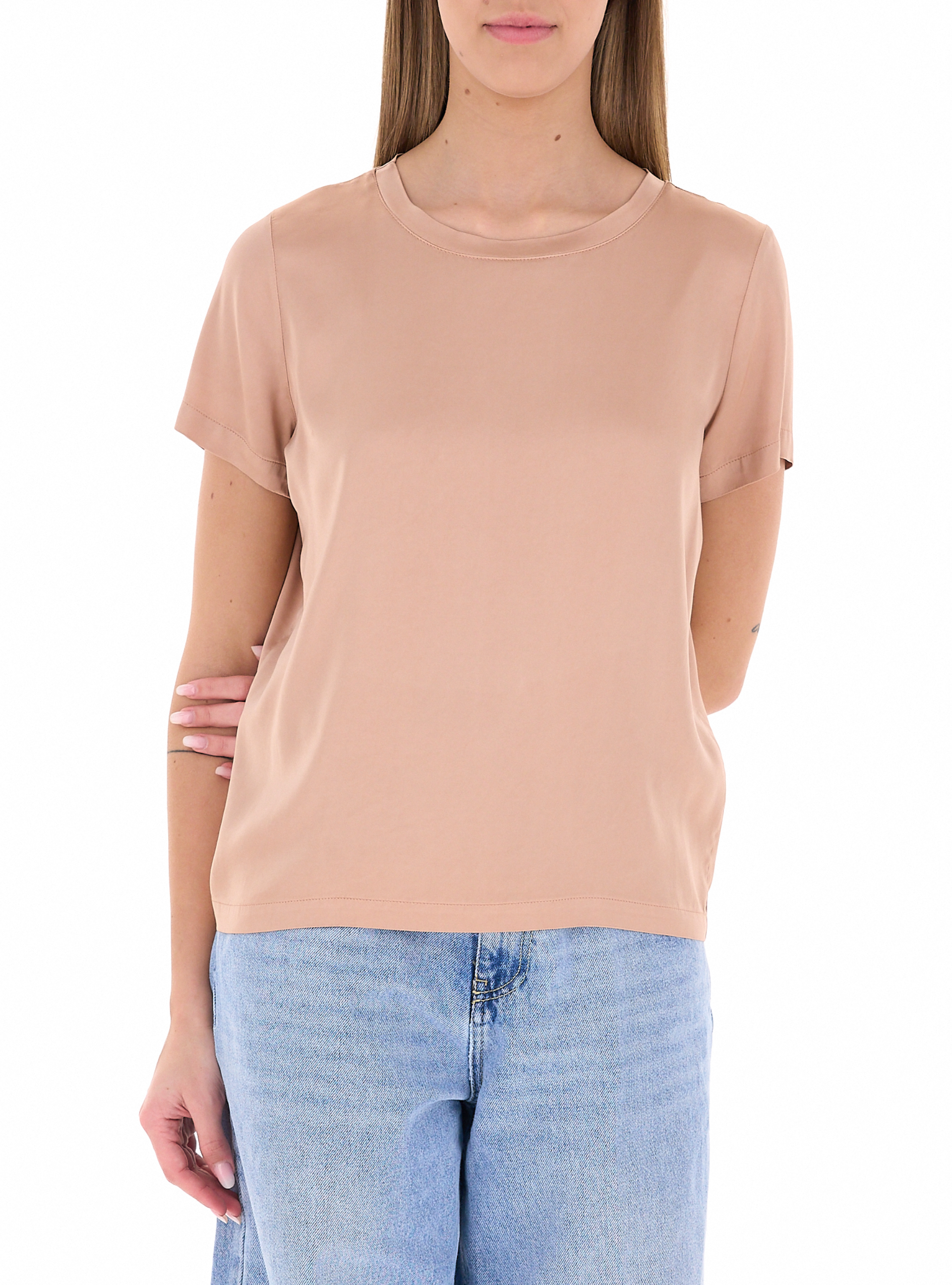 T-shirt in satin ROSA CARNE S