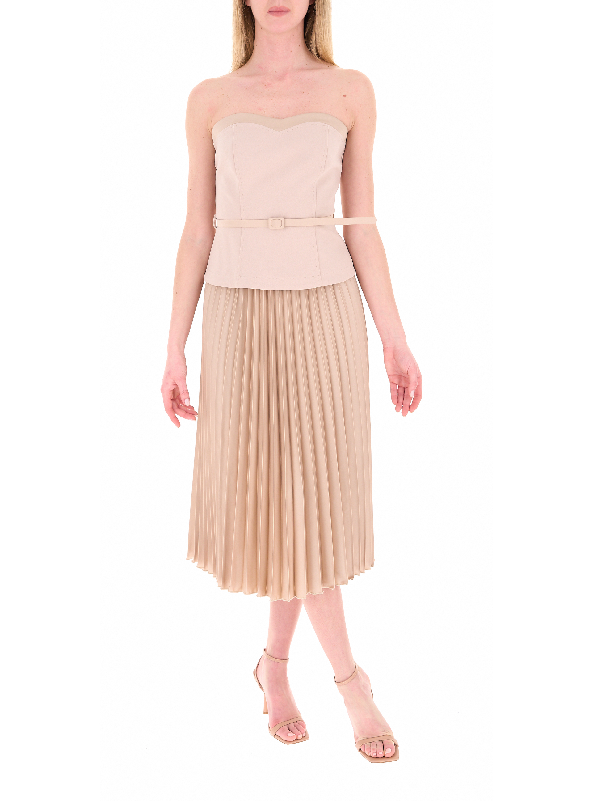 Abito plissettato BEIGE