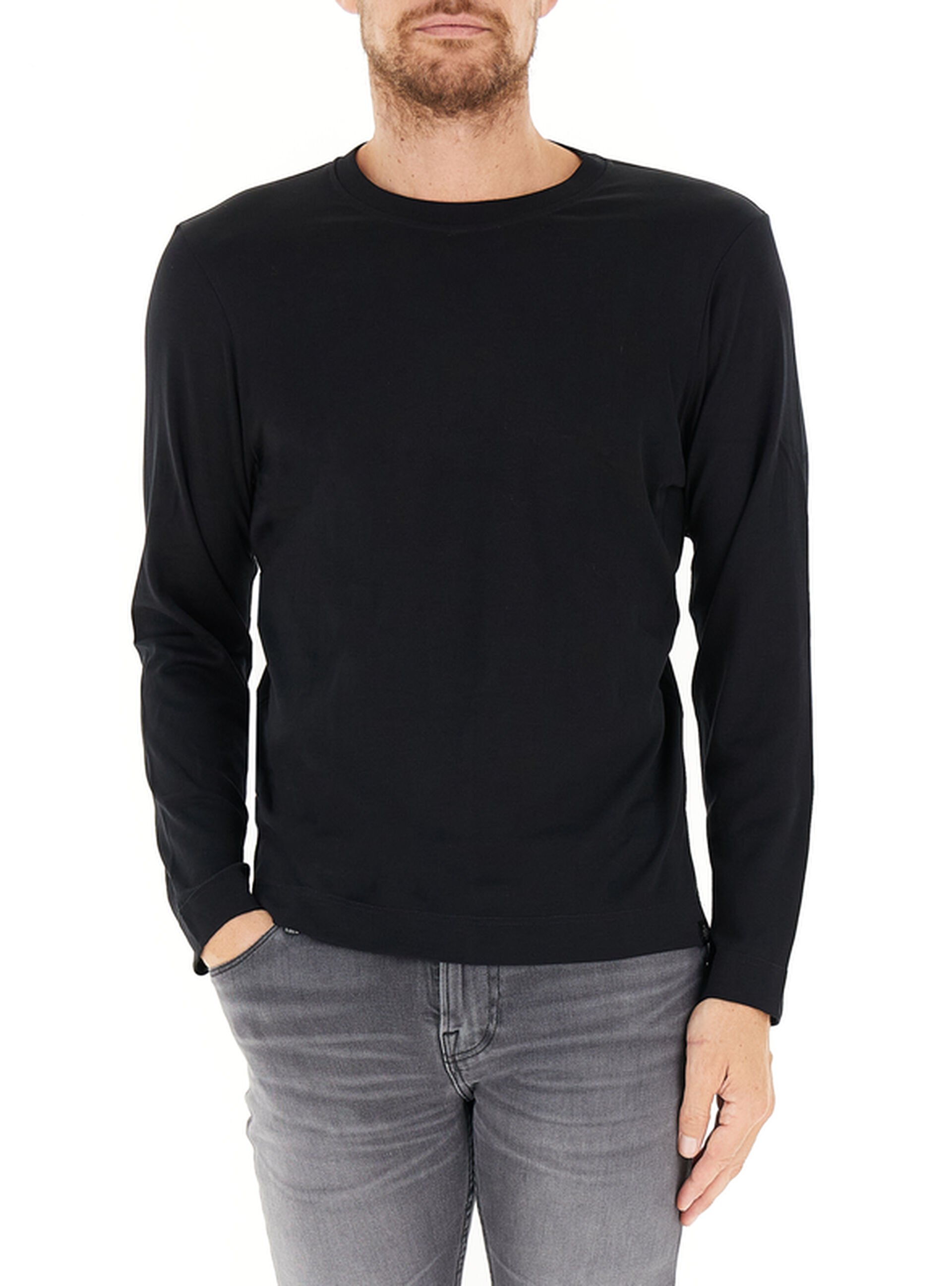 T-shirt maniche lunghe NERO