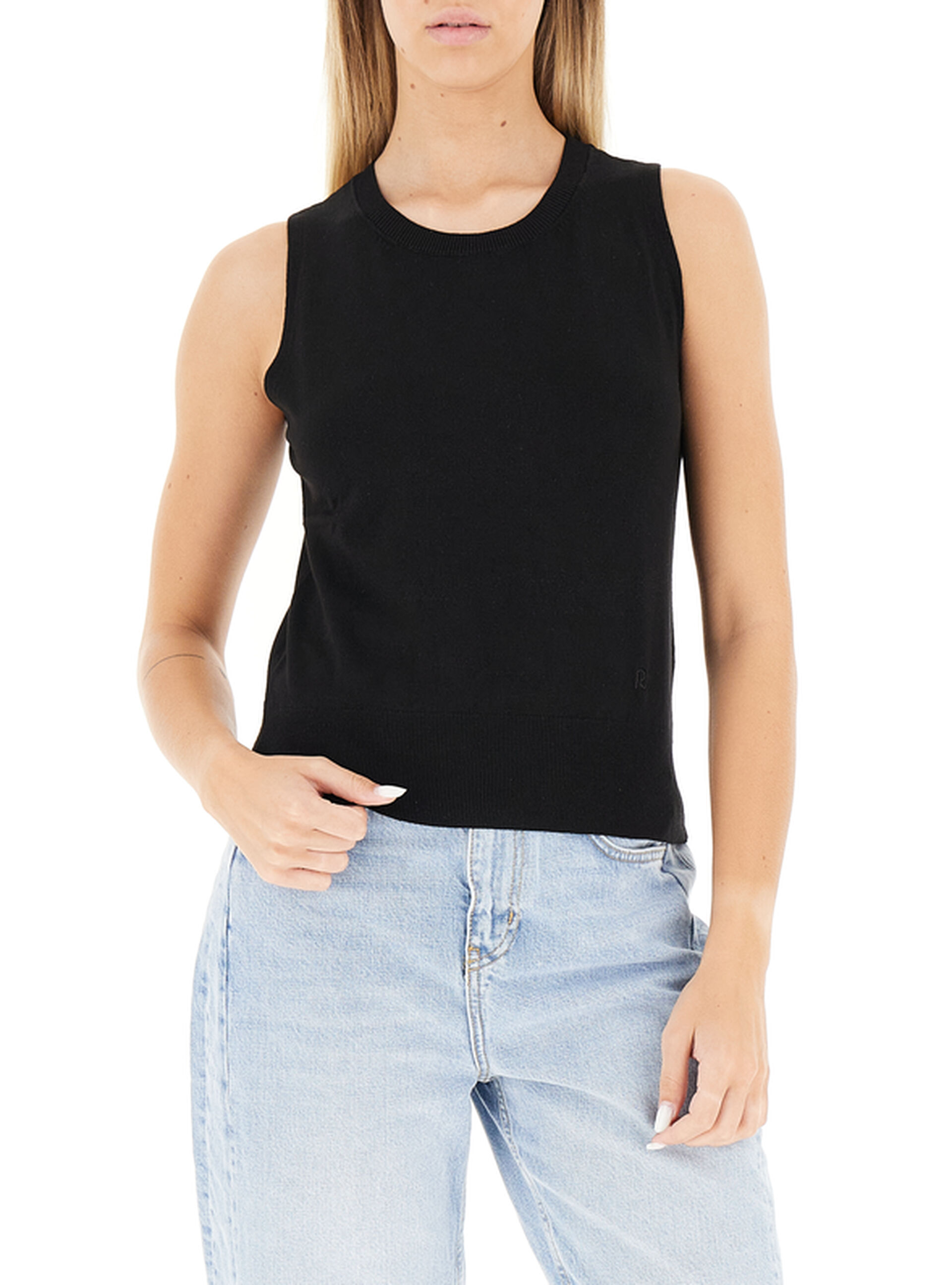 RINASCIMENTO Top in maglia NERO