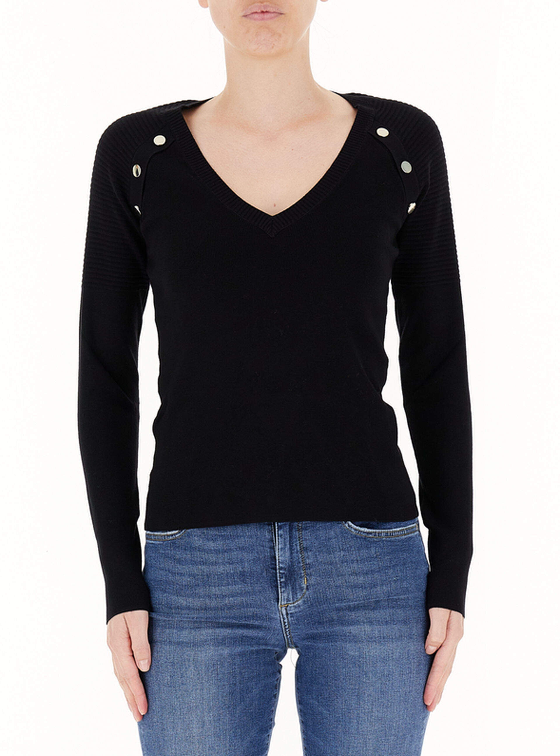 Maglia scollo V LIU JEANS NERO