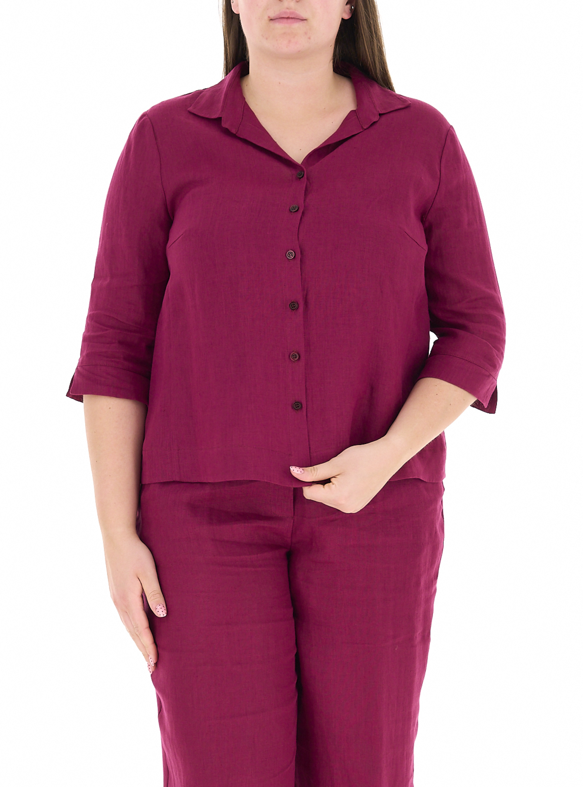 Camicia in lino CICLAMINO 53