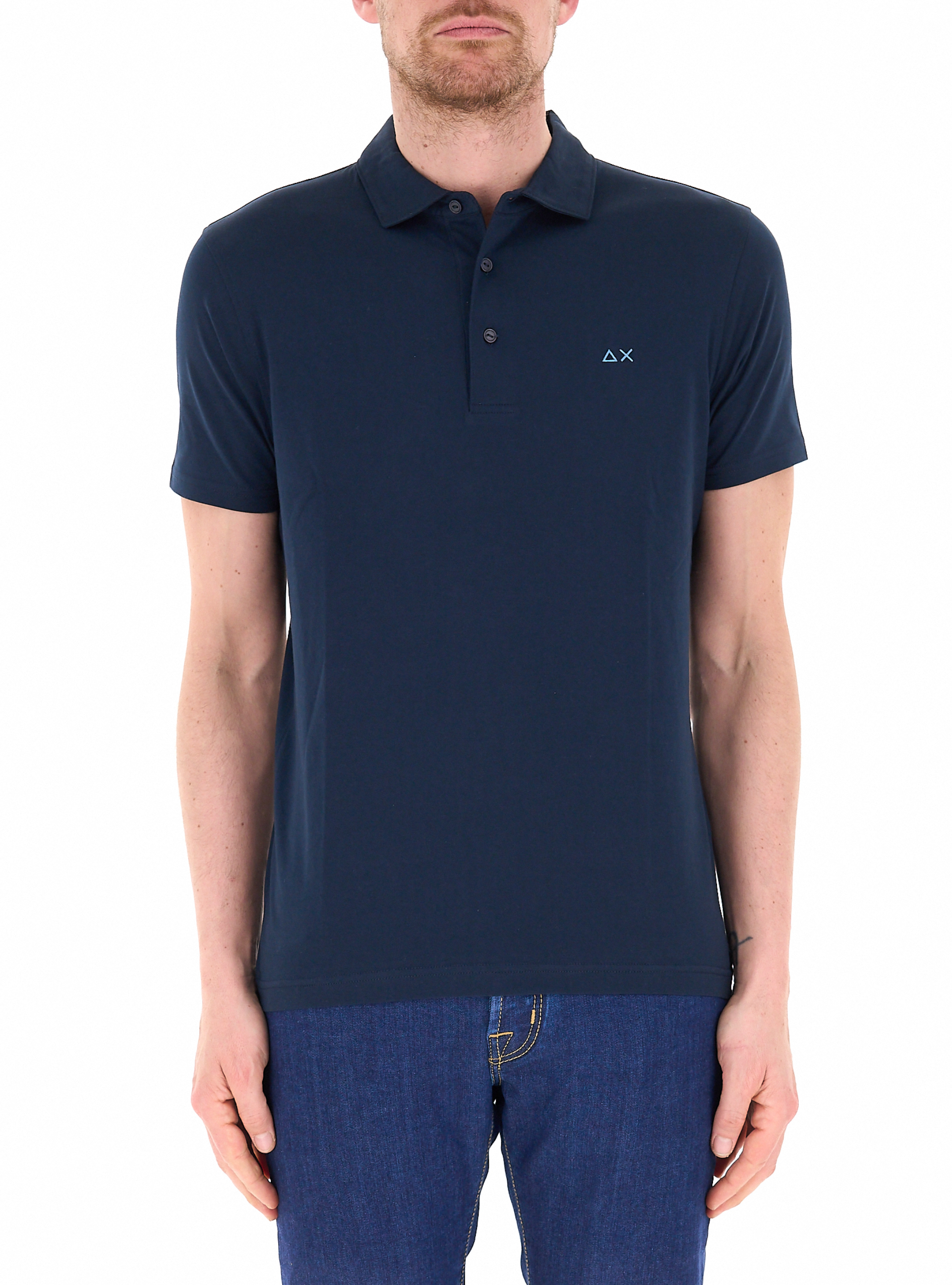 SUN68 Polo in cotone BLU NAVY