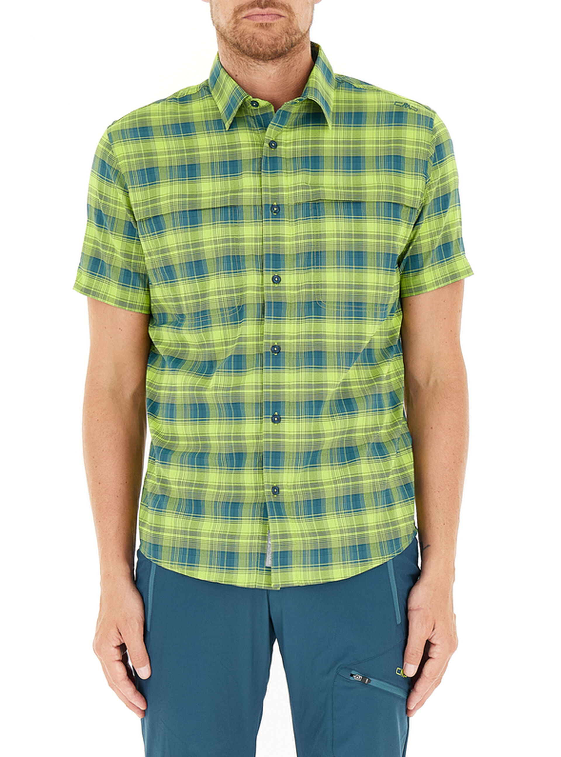 Camicia maniche corte VERDE LIME 50