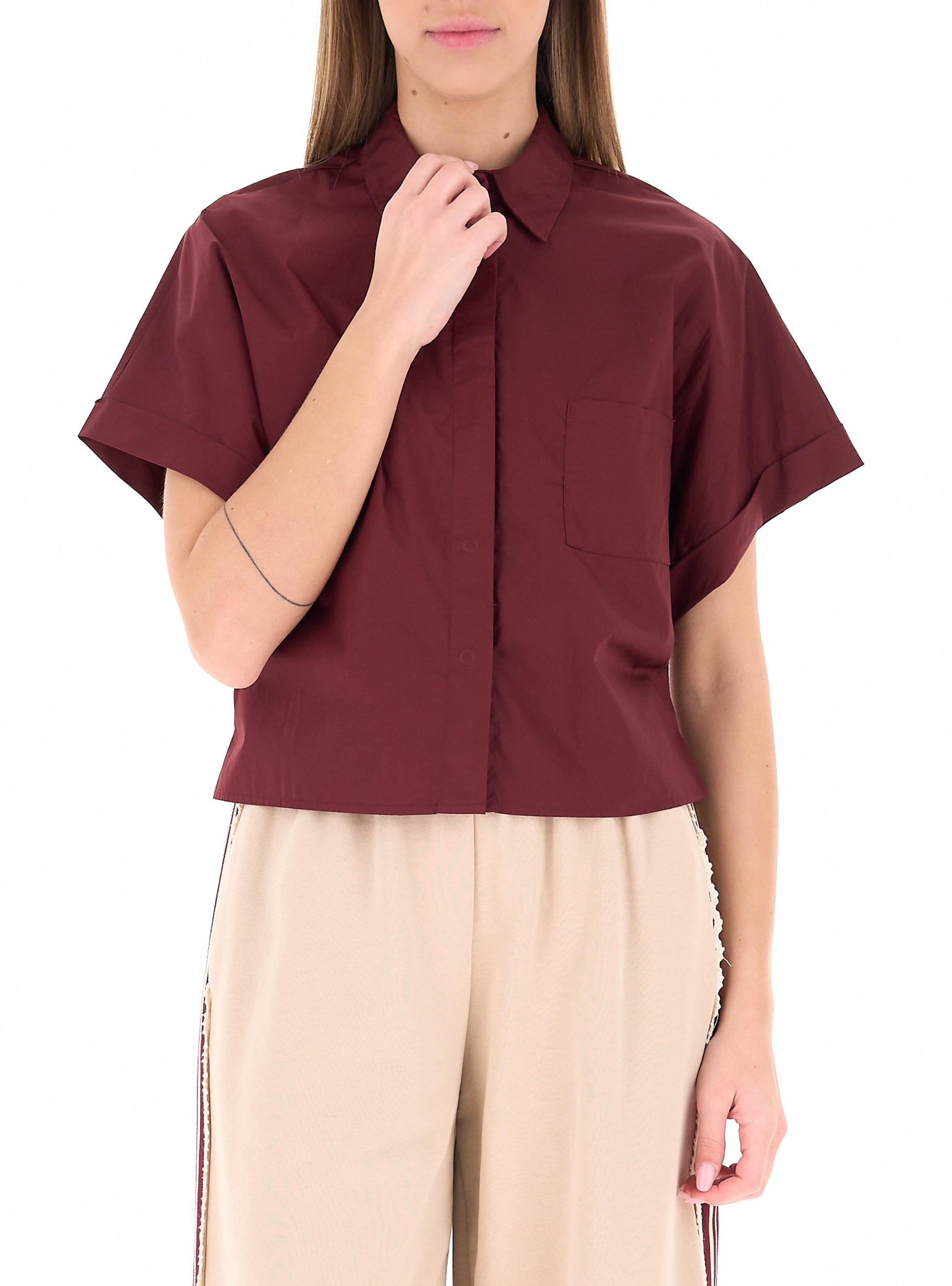 Camicia maniche corte BORDEAUX S