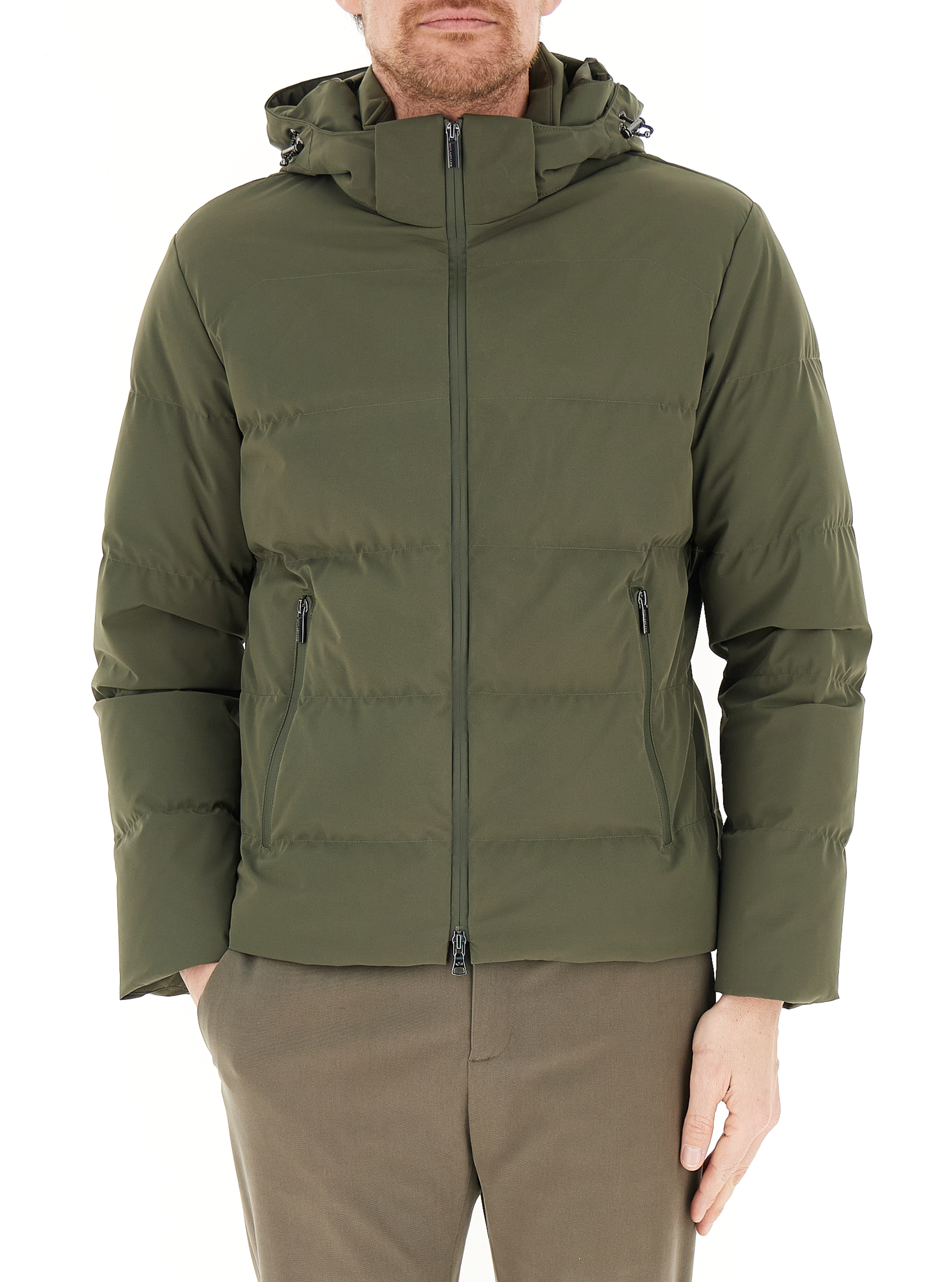 Piumino con cappuccio VERDE MILITARE XL