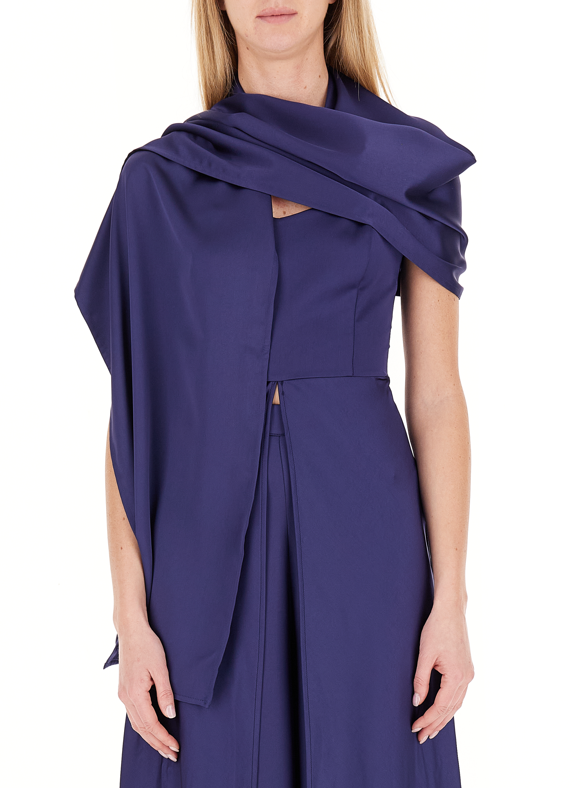 Stola in satin BLU OCEANO
