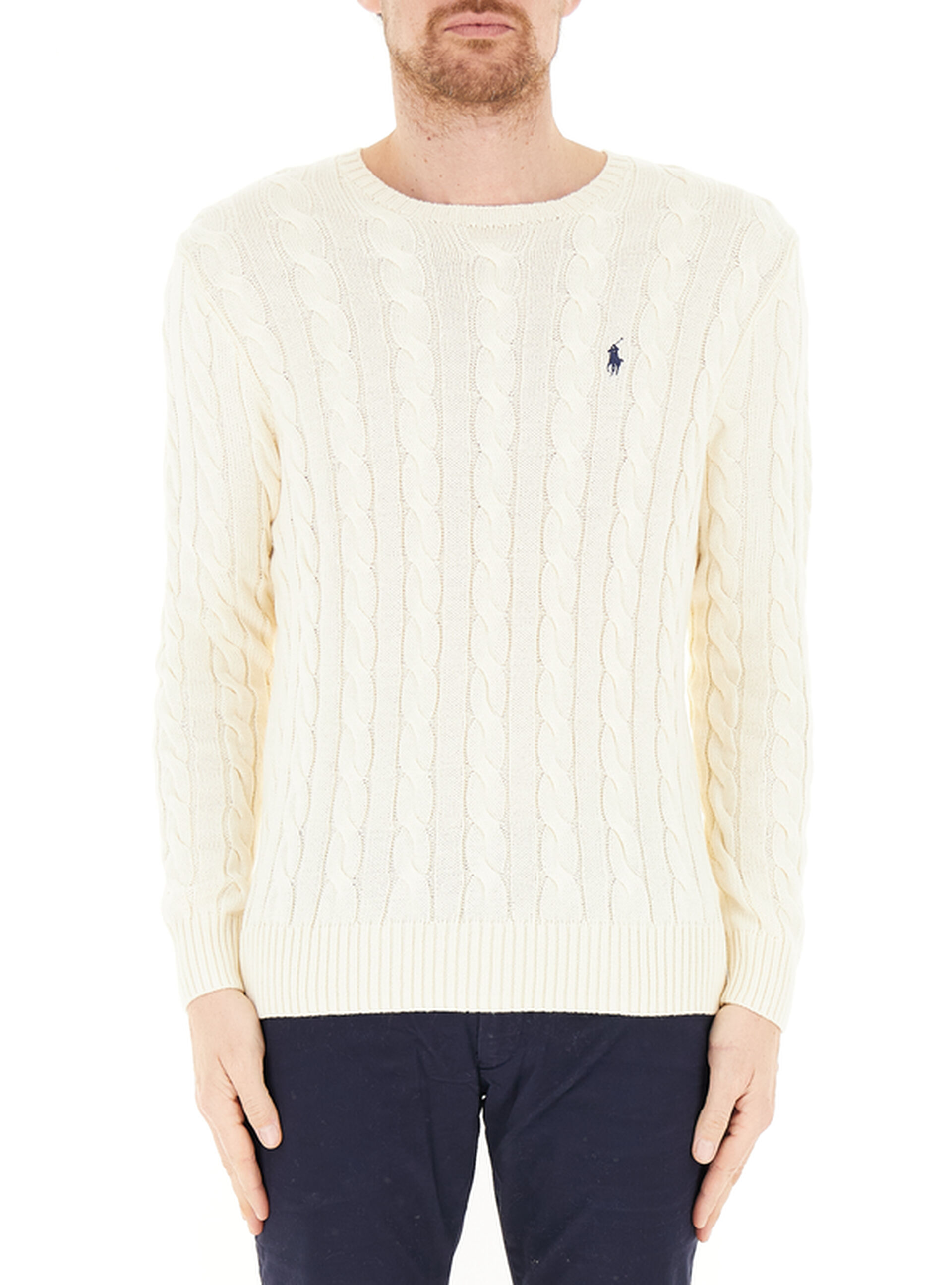 Maglione a trecce POLO AVORIO XS
