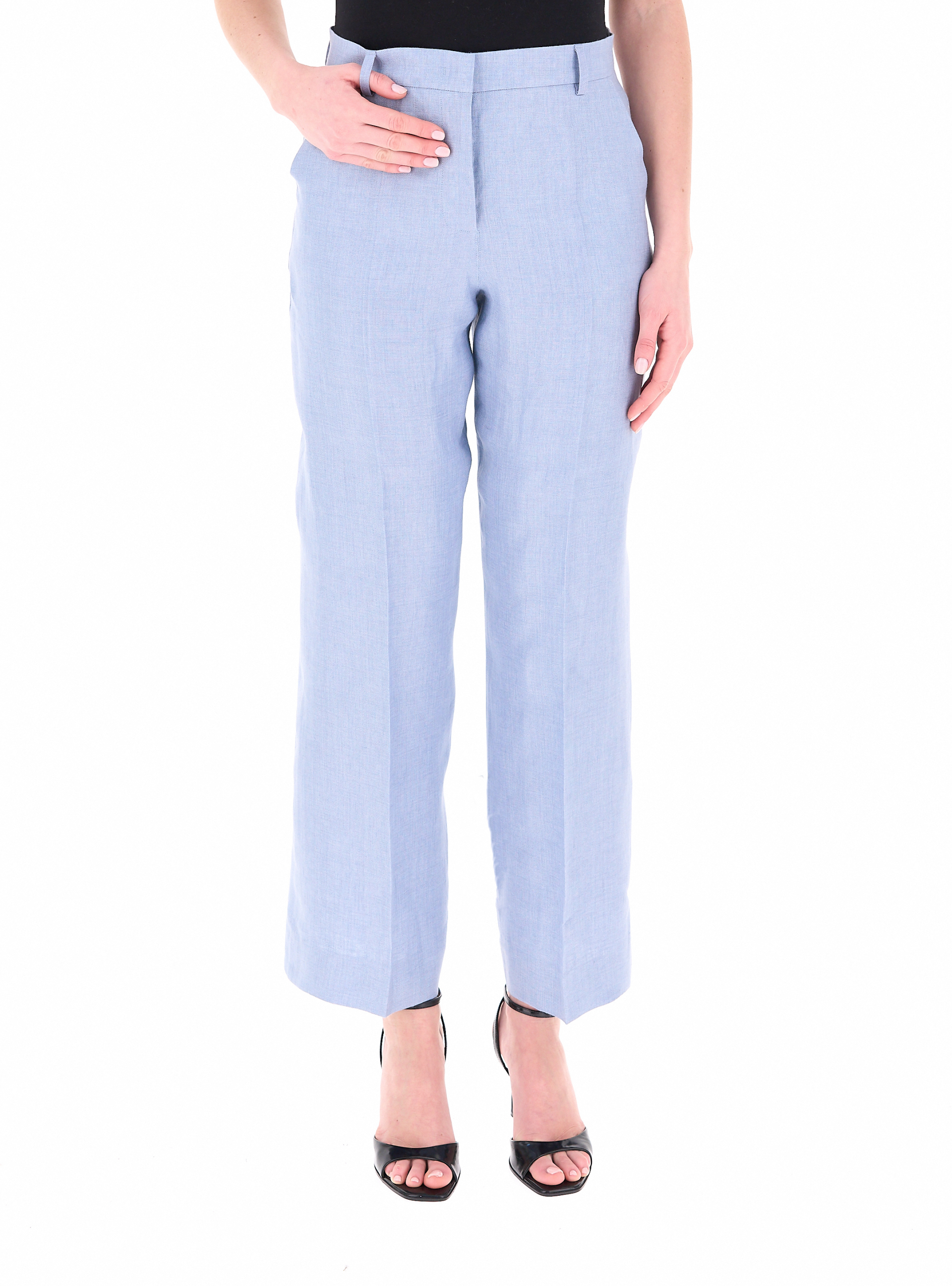 Pantalone in lino CELESTE