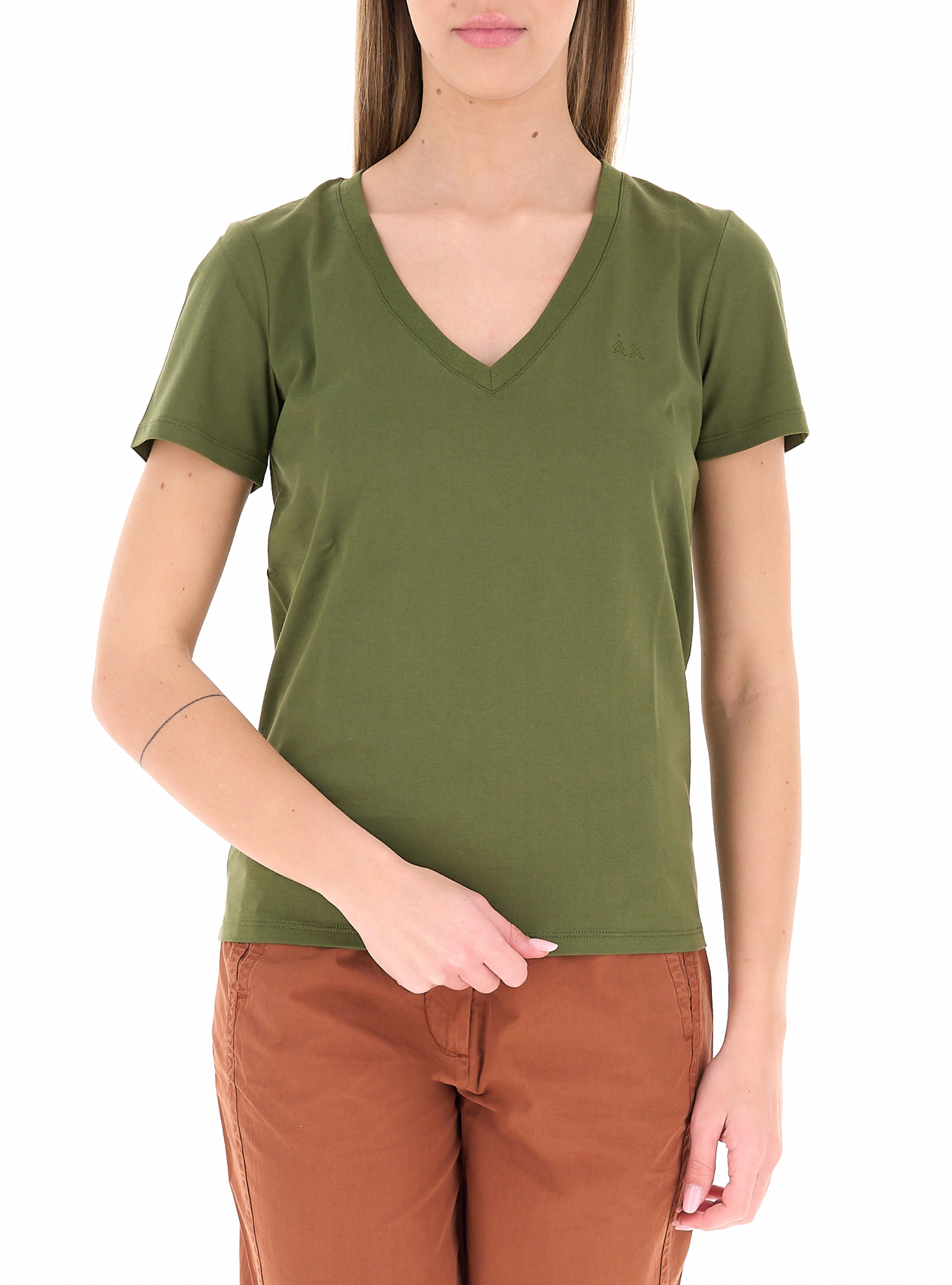 SUN68 T-shirt cotone VERDE OLIVA