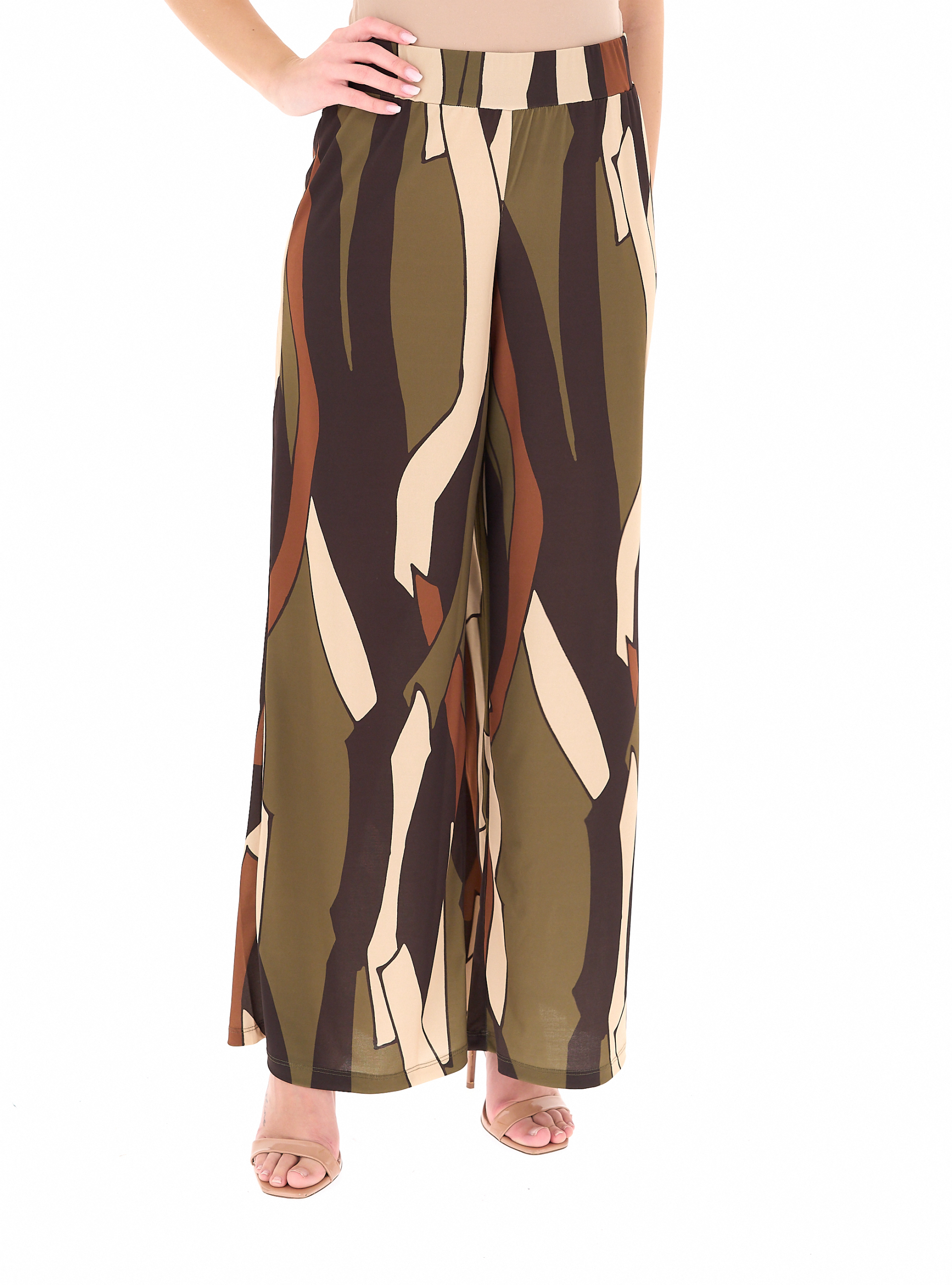 Pantalone in fantasia VERDE OLIVA 50