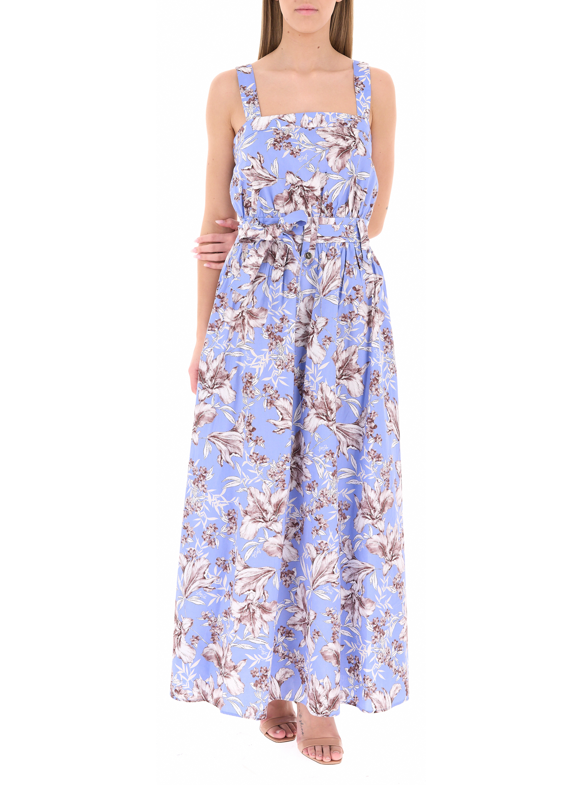 Abito in cotone LIU JEANS CELESTE