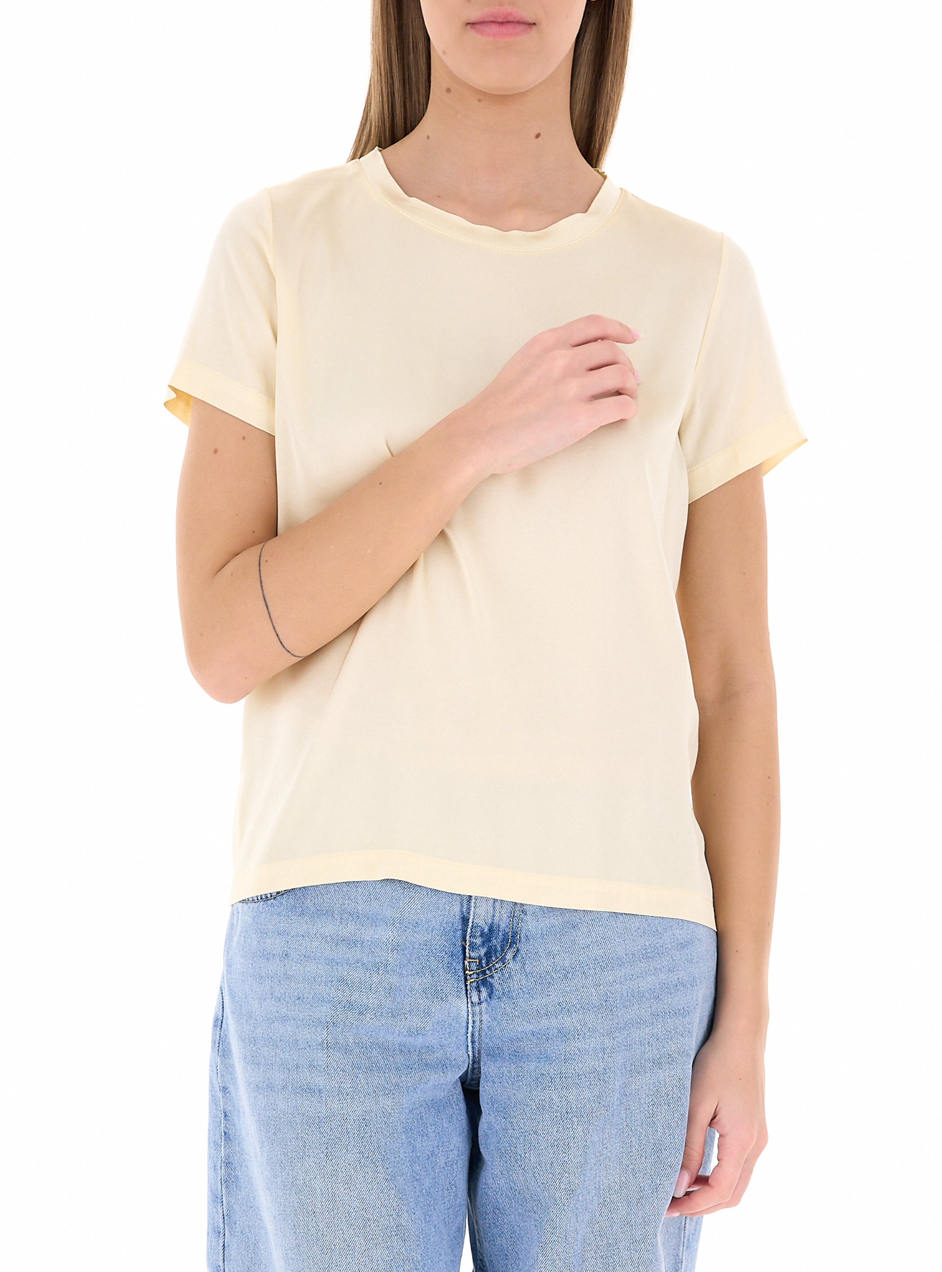 VICOLO T-shirt in satin CREMA