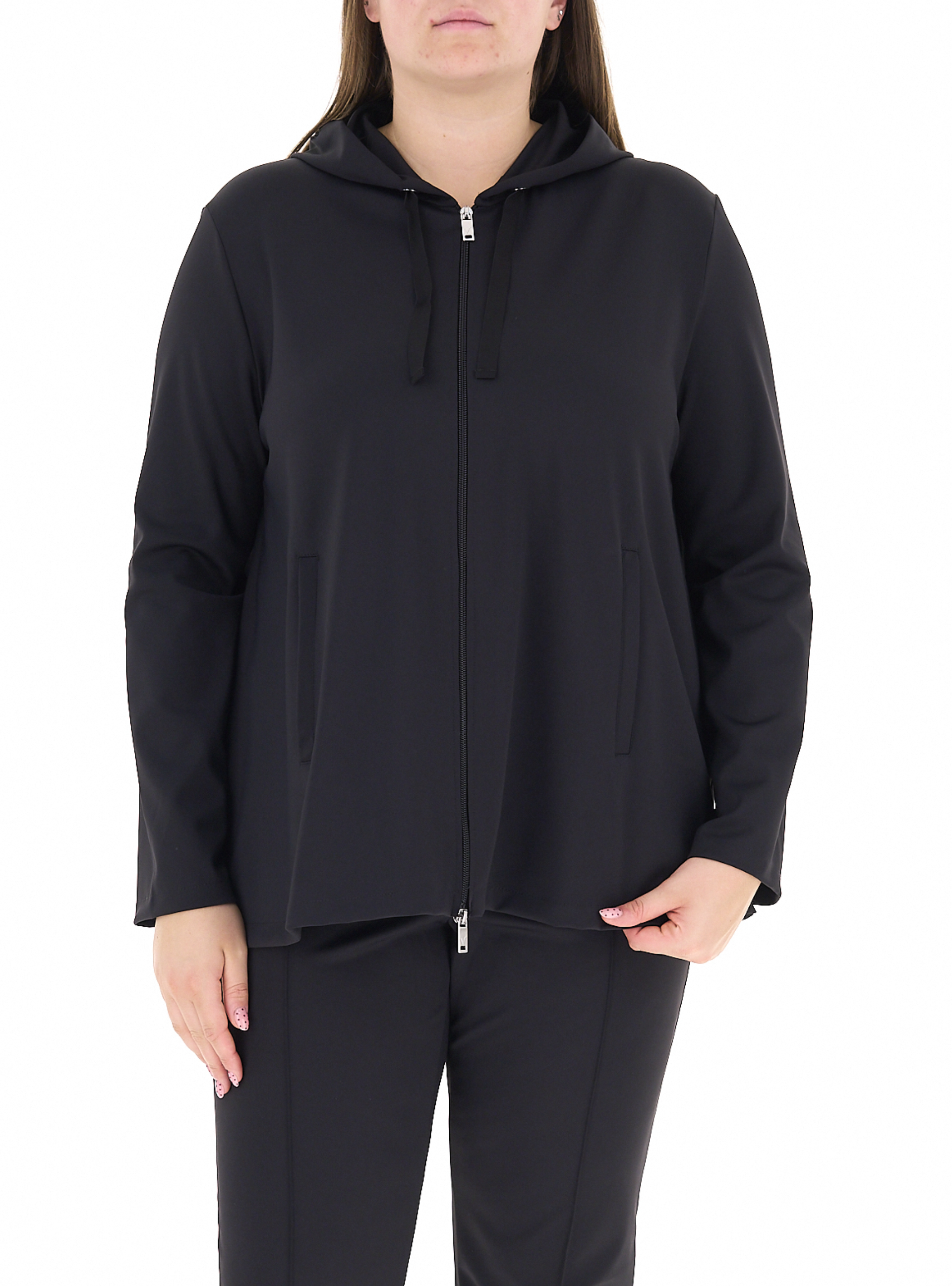 Felpa con zip NERO L