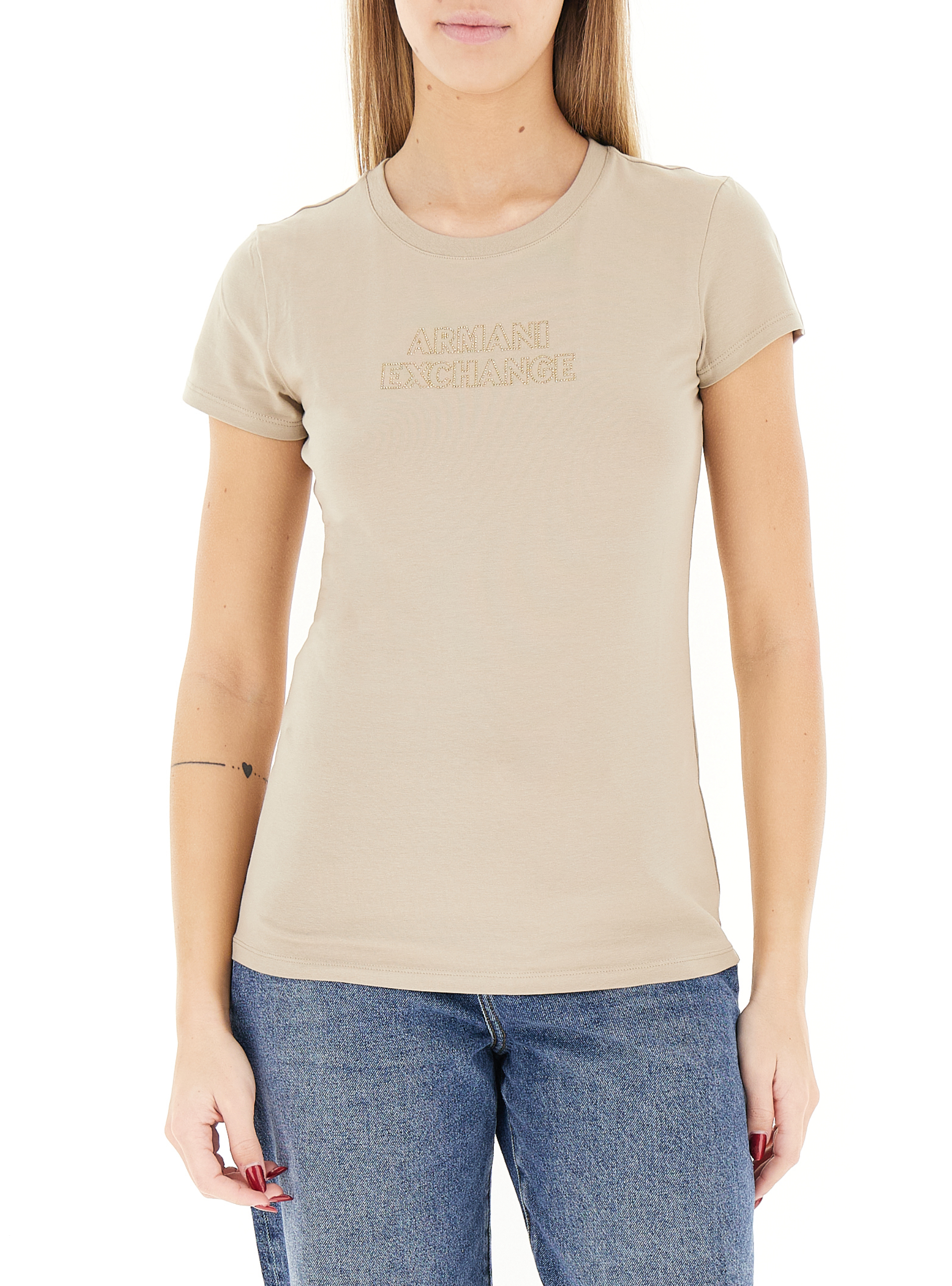 T-shirt girocollo MARRONE CHIARO
